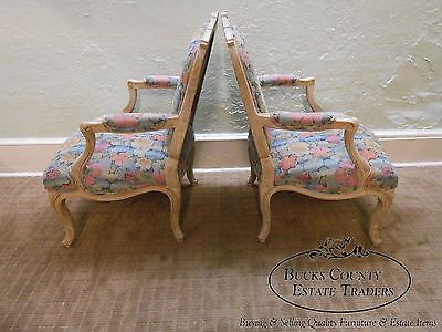 Interior Crafts Pair of Louis XV Style Fauteuil Carved Living Room Arm Chairs
