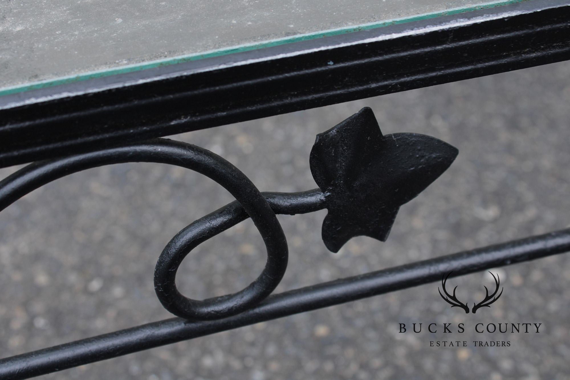 Woodard Vintage Wrought Iron Glass Top Outdoor Coffee Table