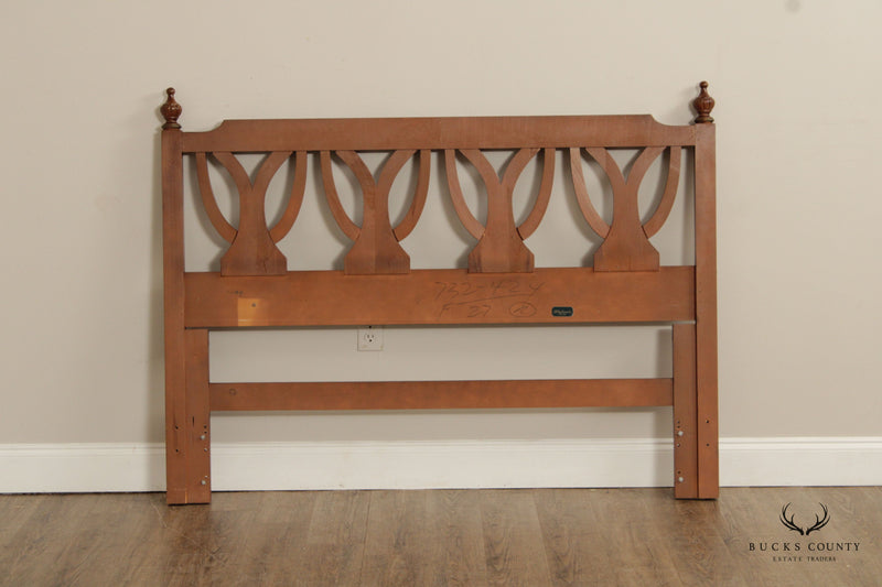 French Regency Style Vintage Queen Size Fruitwood Carved Headboard