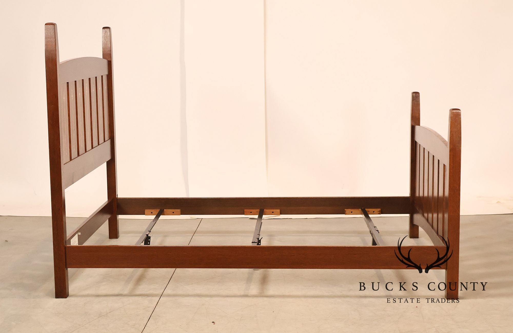 Stickley Harvey Ellis Inlaid Oak Queen Bed