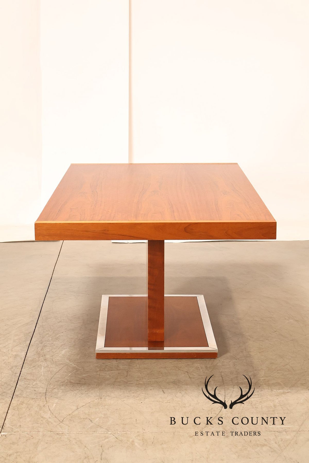 Milo Baughman Walnut Pedestal Dining Table