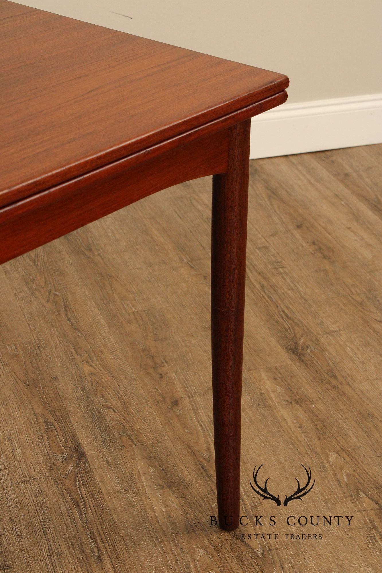 Danish Modern Teak Draw Leaf Dining Table