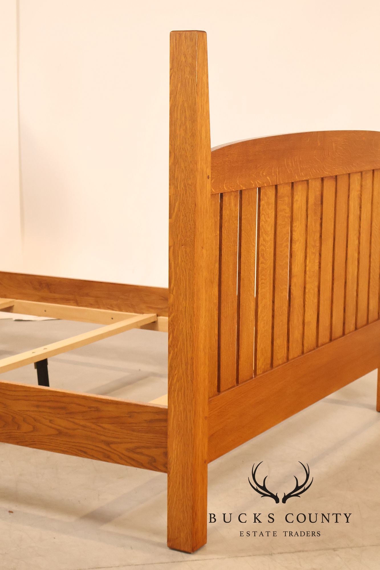 Custom Crafted Mission Style Oak Queen Bed Frame