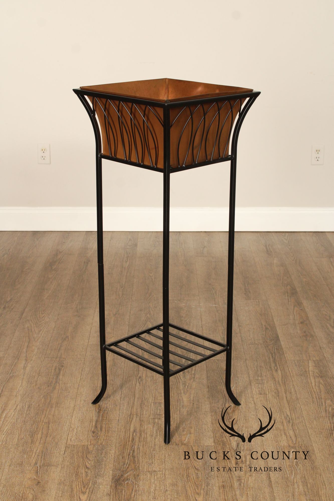 Smith & Hawken Pair of Steel and Copper Plant Stands