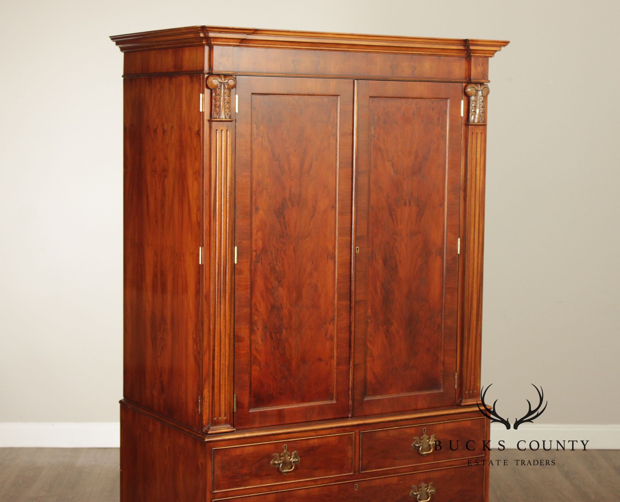Trosby Furniture English Mahogany Armoire Cabinet