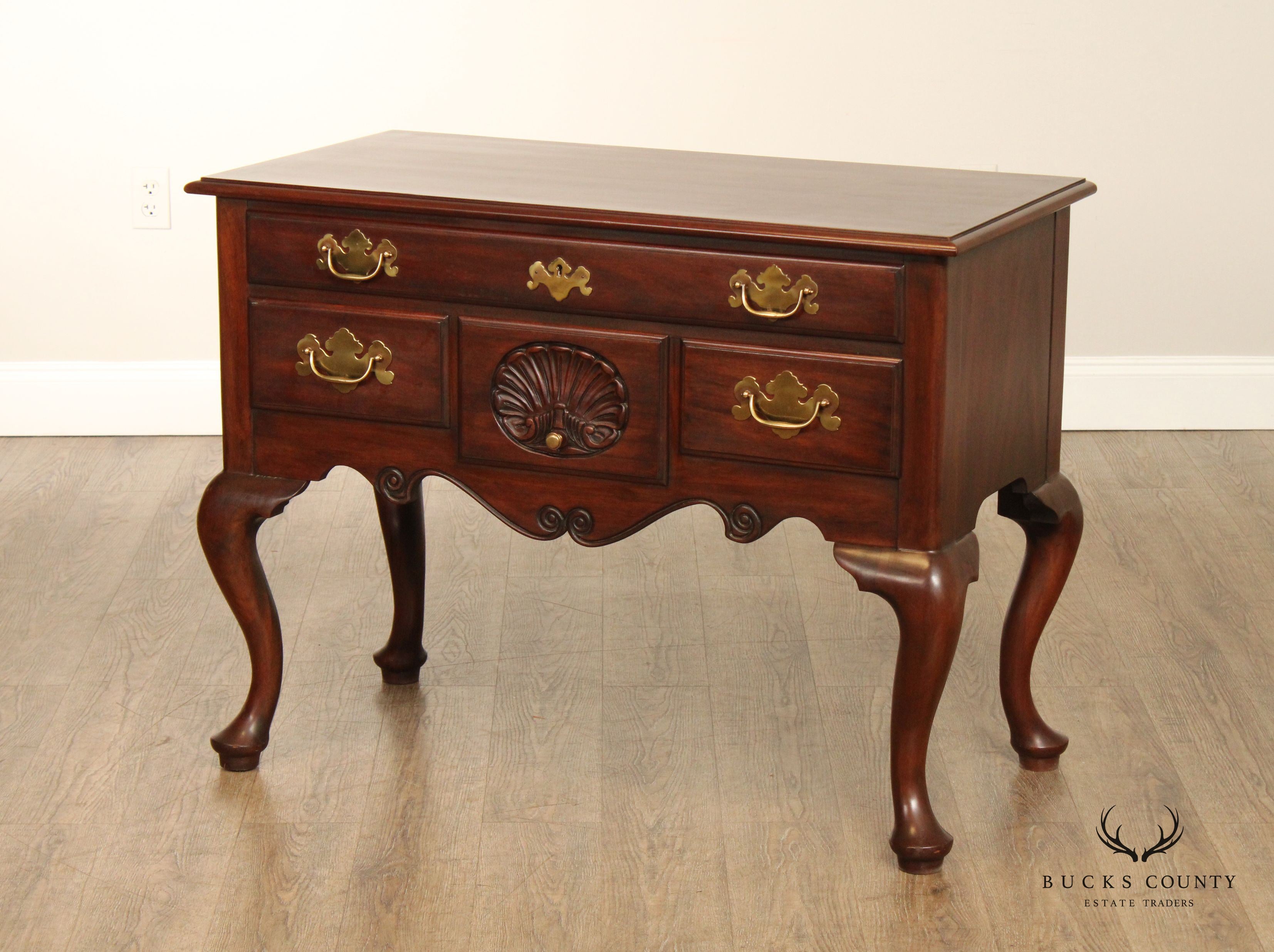 Henkel Harris Queen Anne Style Mahogany Lowboy Chest