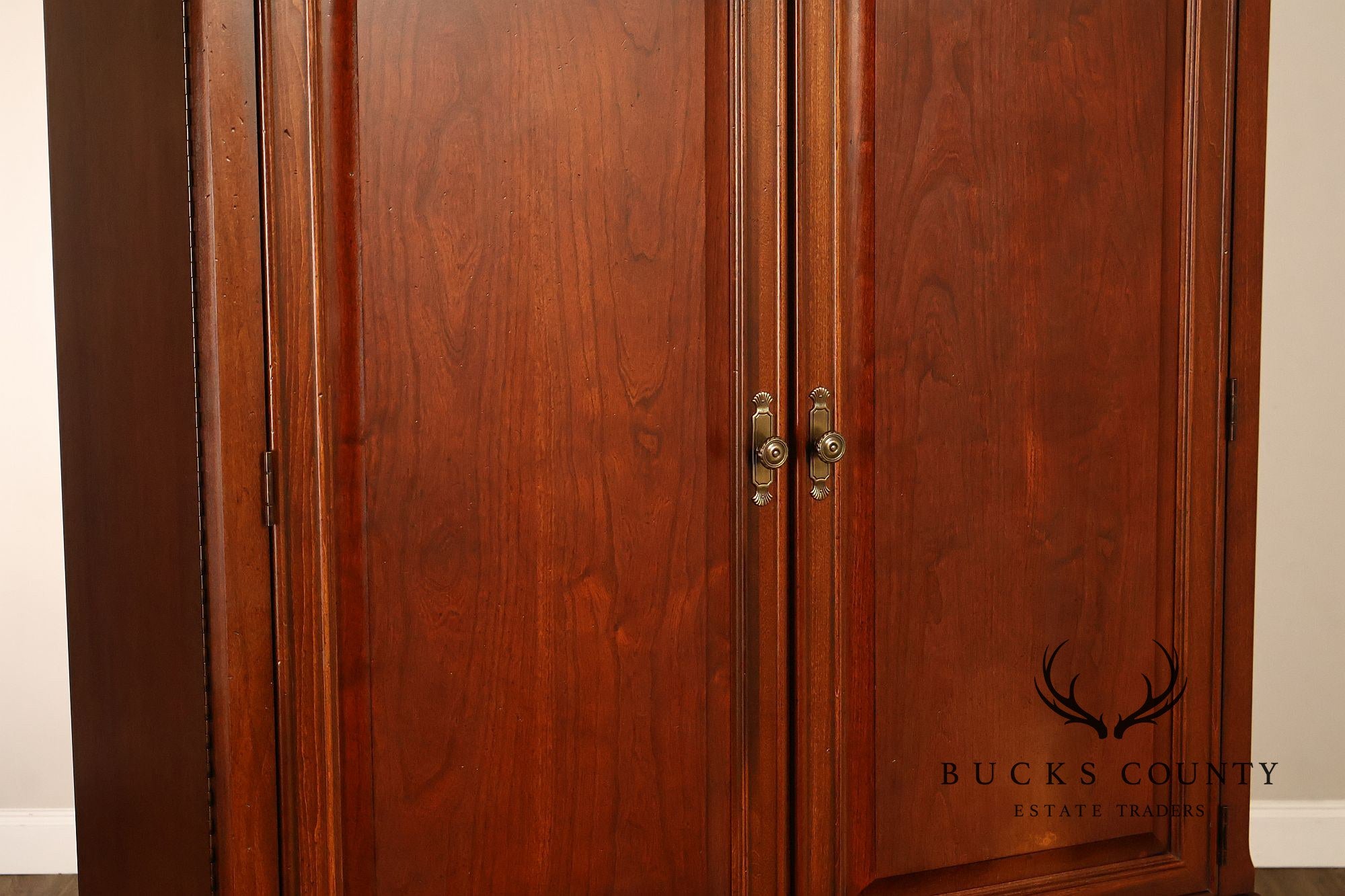 Stanley Furniture Traditional Carved Cherry Bedroom Storage Armoire