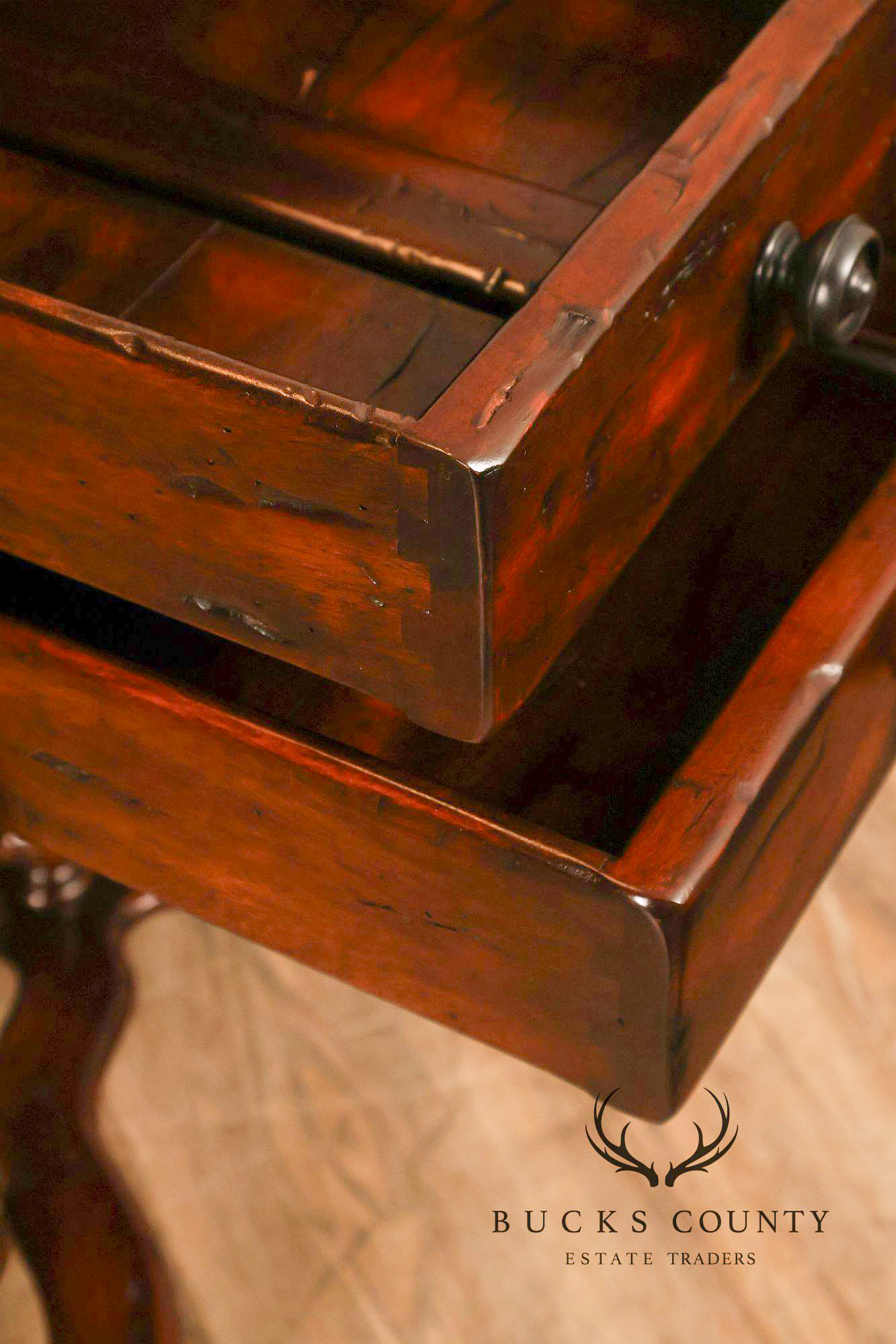 Theodore Alexander Castle Bromwich Antiqued Wood Lowboy End Table