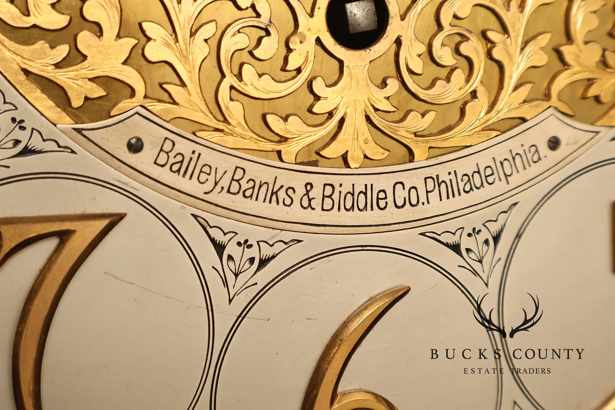 Baily Banks and Biddle  Antique Mahogany 9 Tube Grandfather Clock