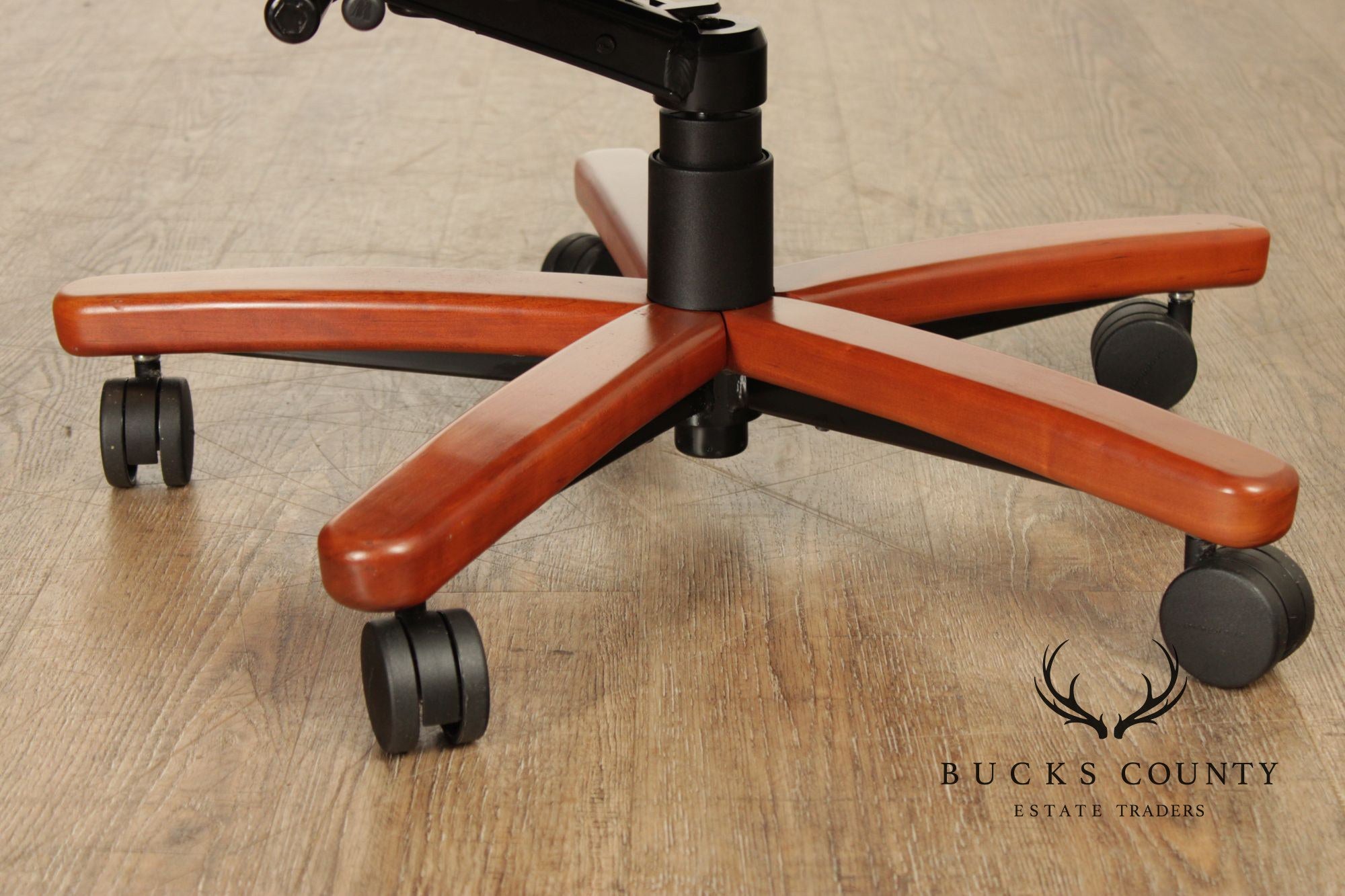 Modern Upholstered Blue Desk Office Chair On Casters