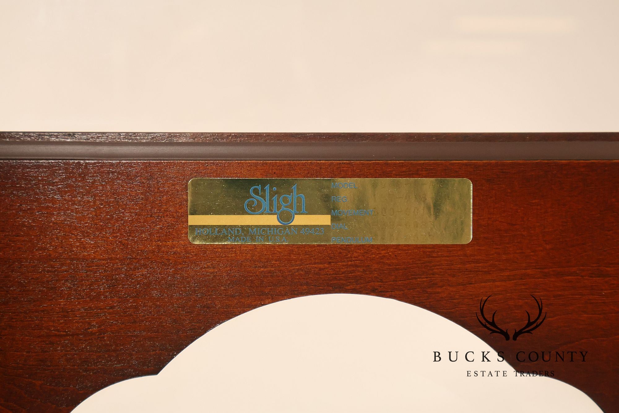 Sligh Mahogany Grandfather Clock With Moon Dial And Triple Chime Movement