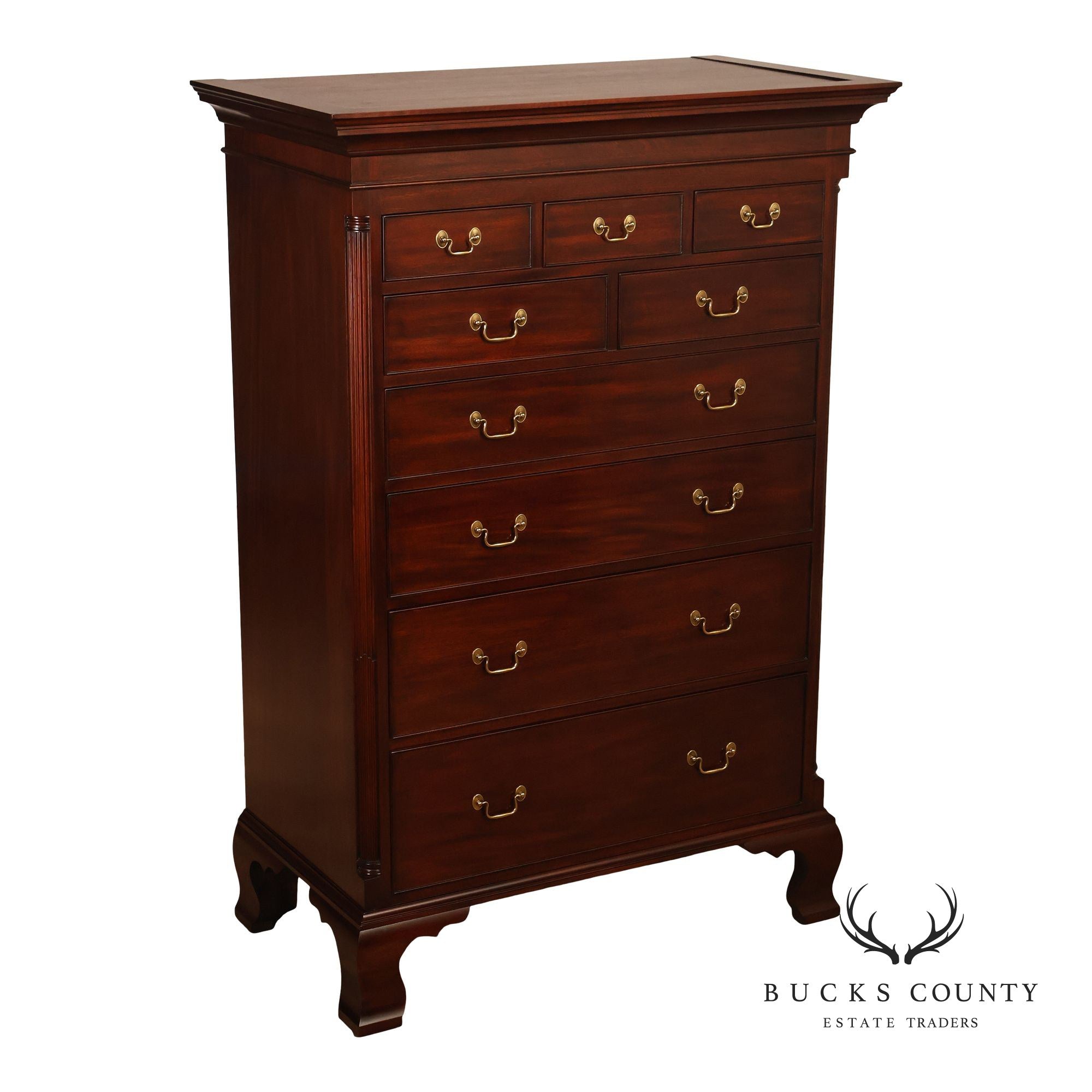 Henkel Harris Chippendale Style Mahogany Tall Chest