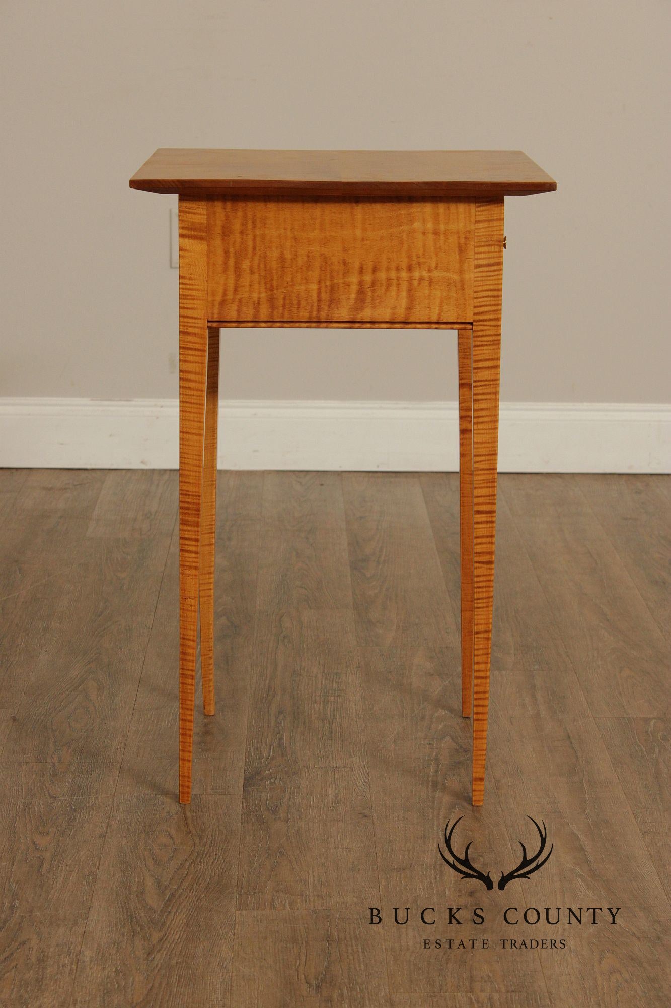 Shaker Style Pair of Tiger Maple Side Tables