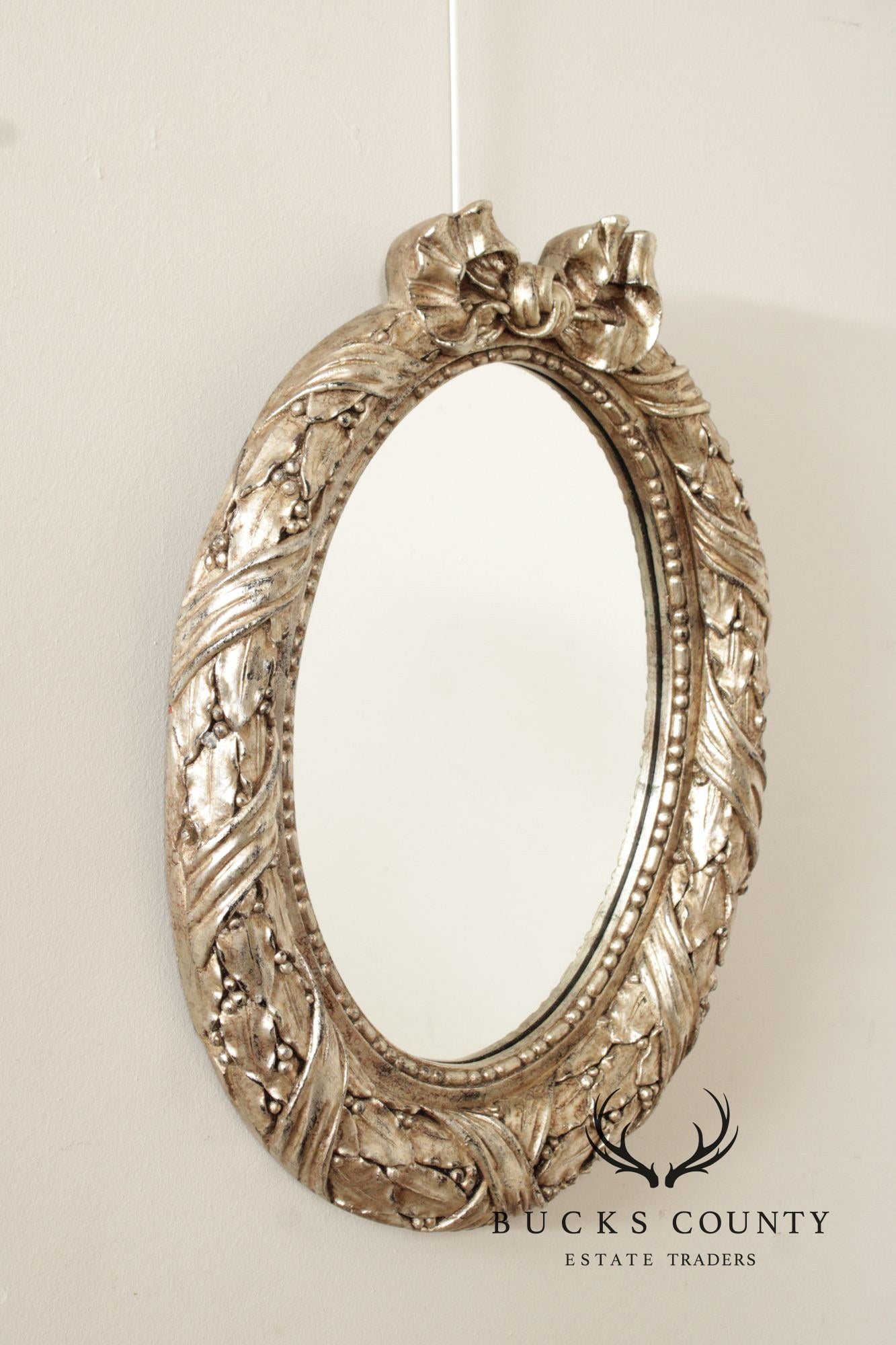 Raschella Collection Oval Silver Gilt Mirror