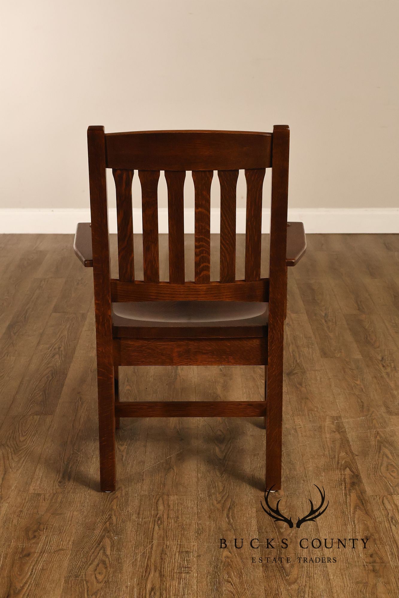 Stickley Mission Collection Pair Of Oak Cottage Armchairs