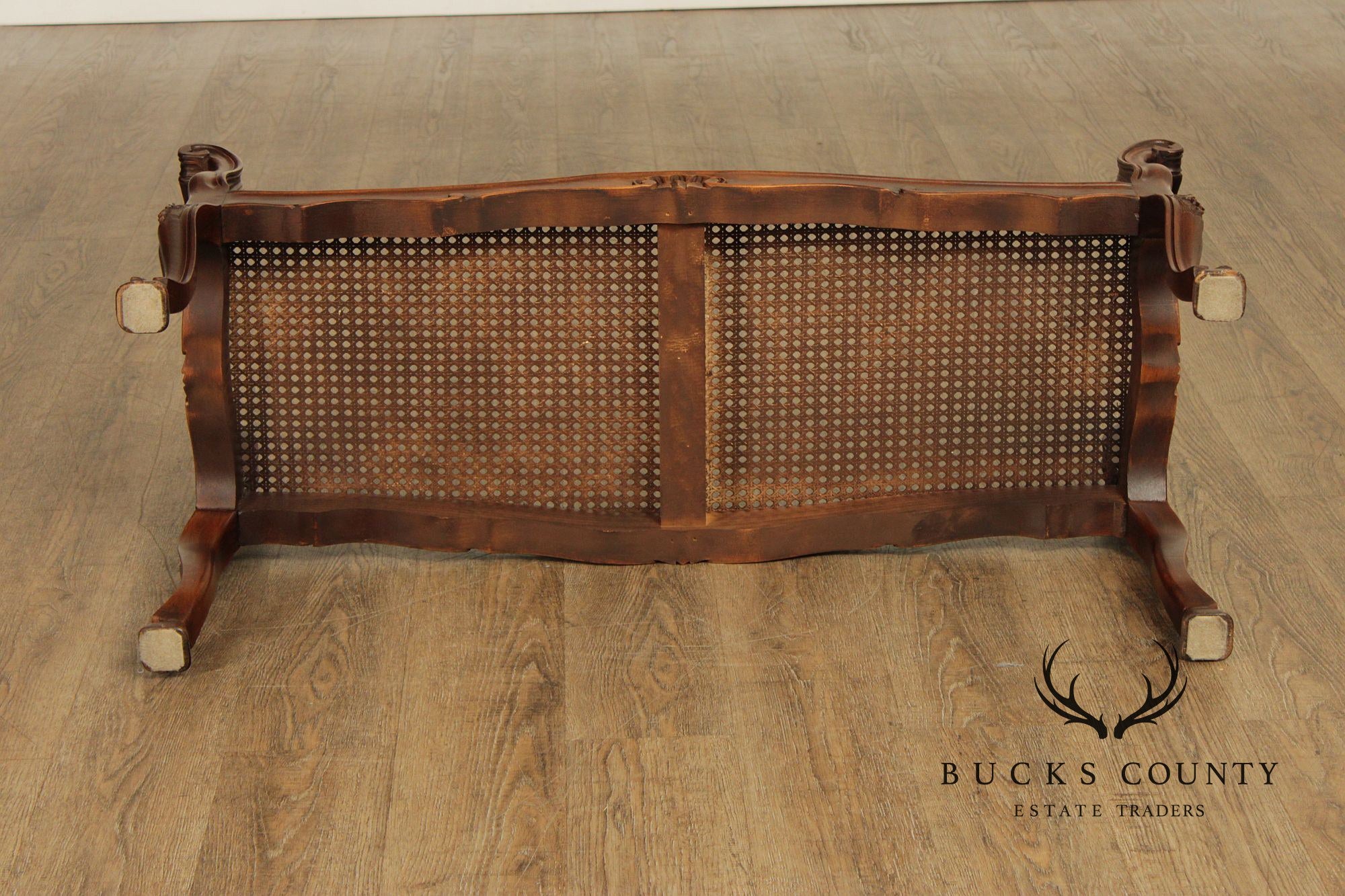 Italian Provincial Style Cane Seat Bench