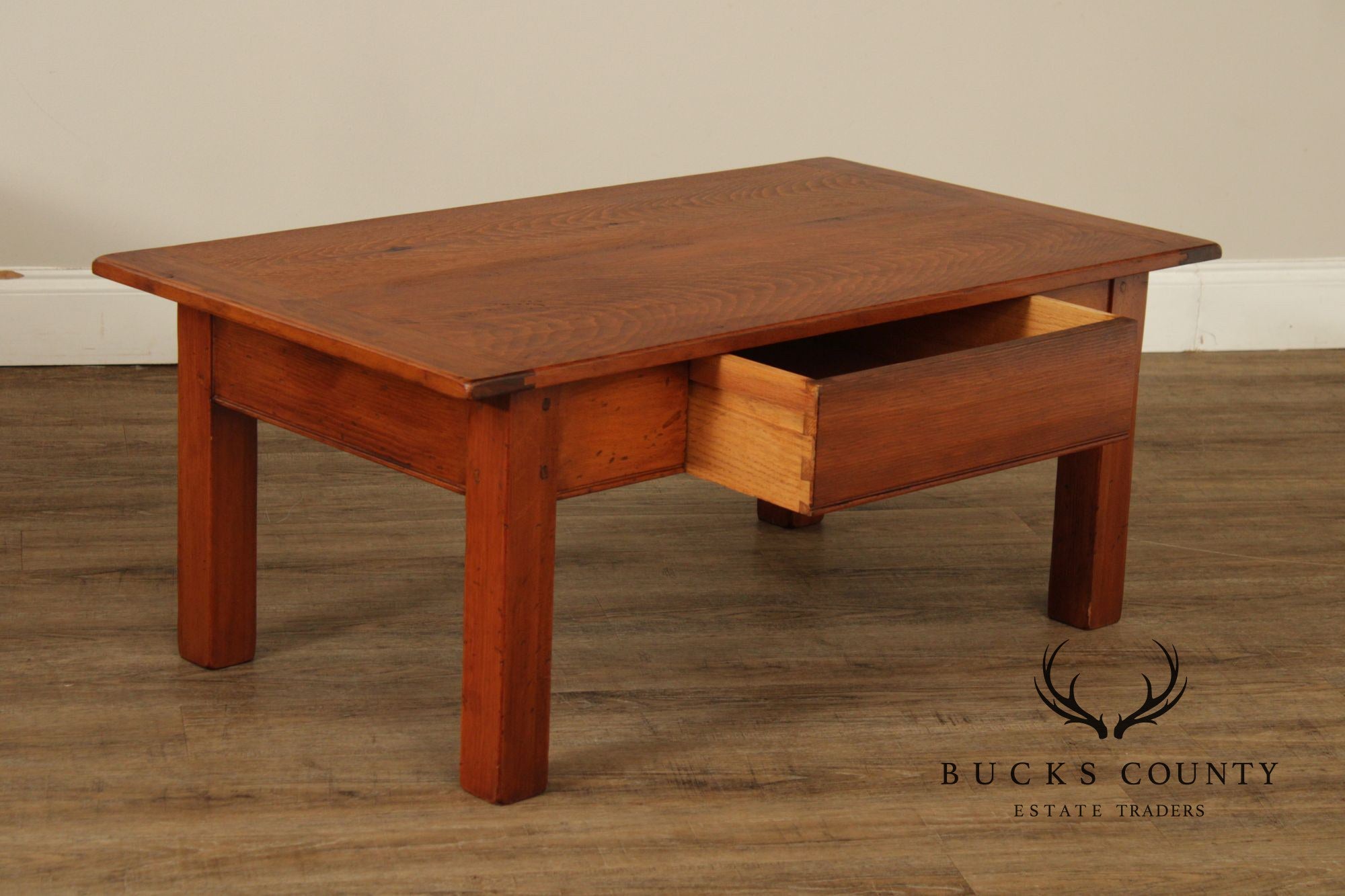 Rustic Mission Style Coffee Table With Drawer