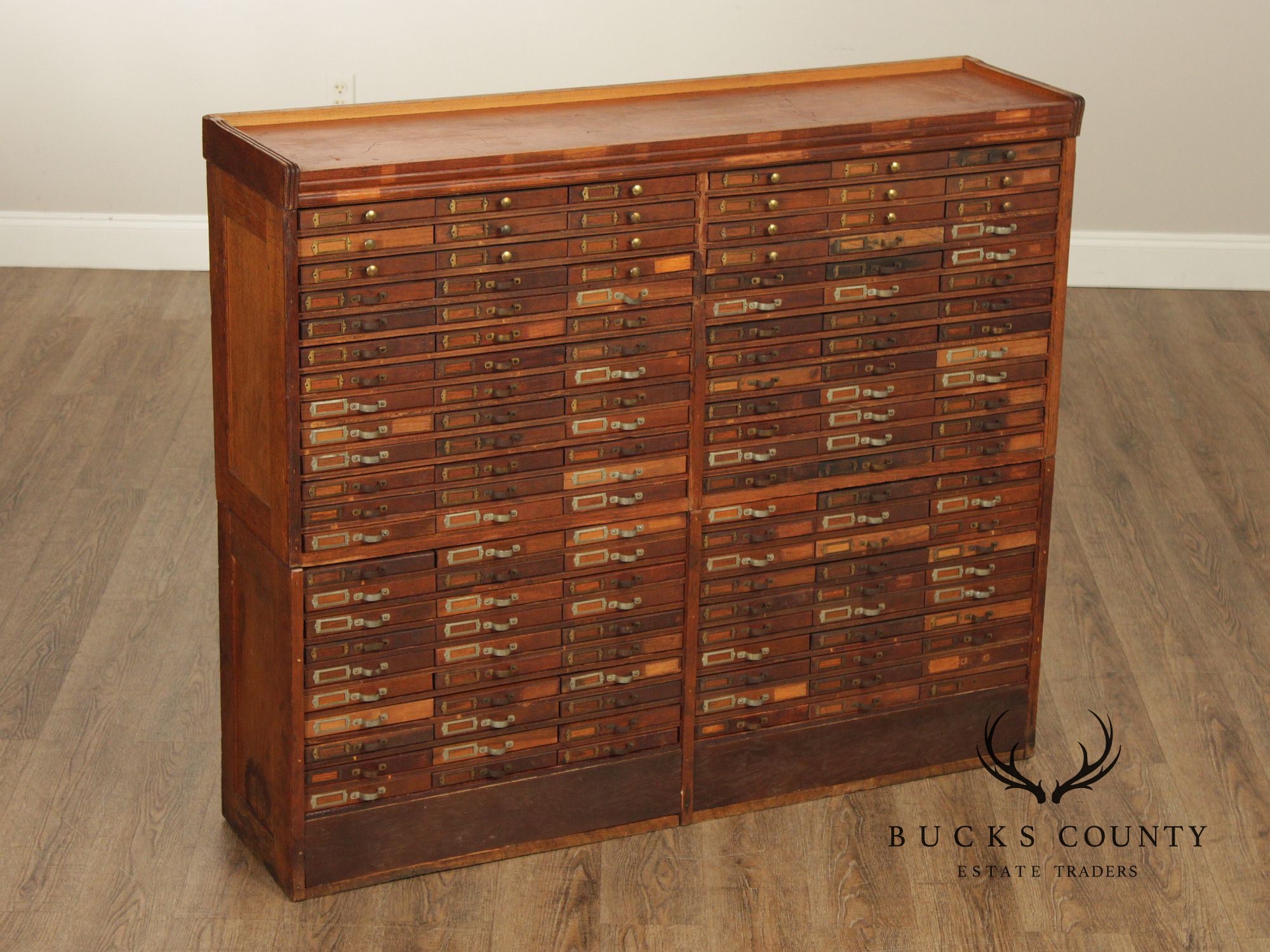 Antique Oak Printer's File Cabinet