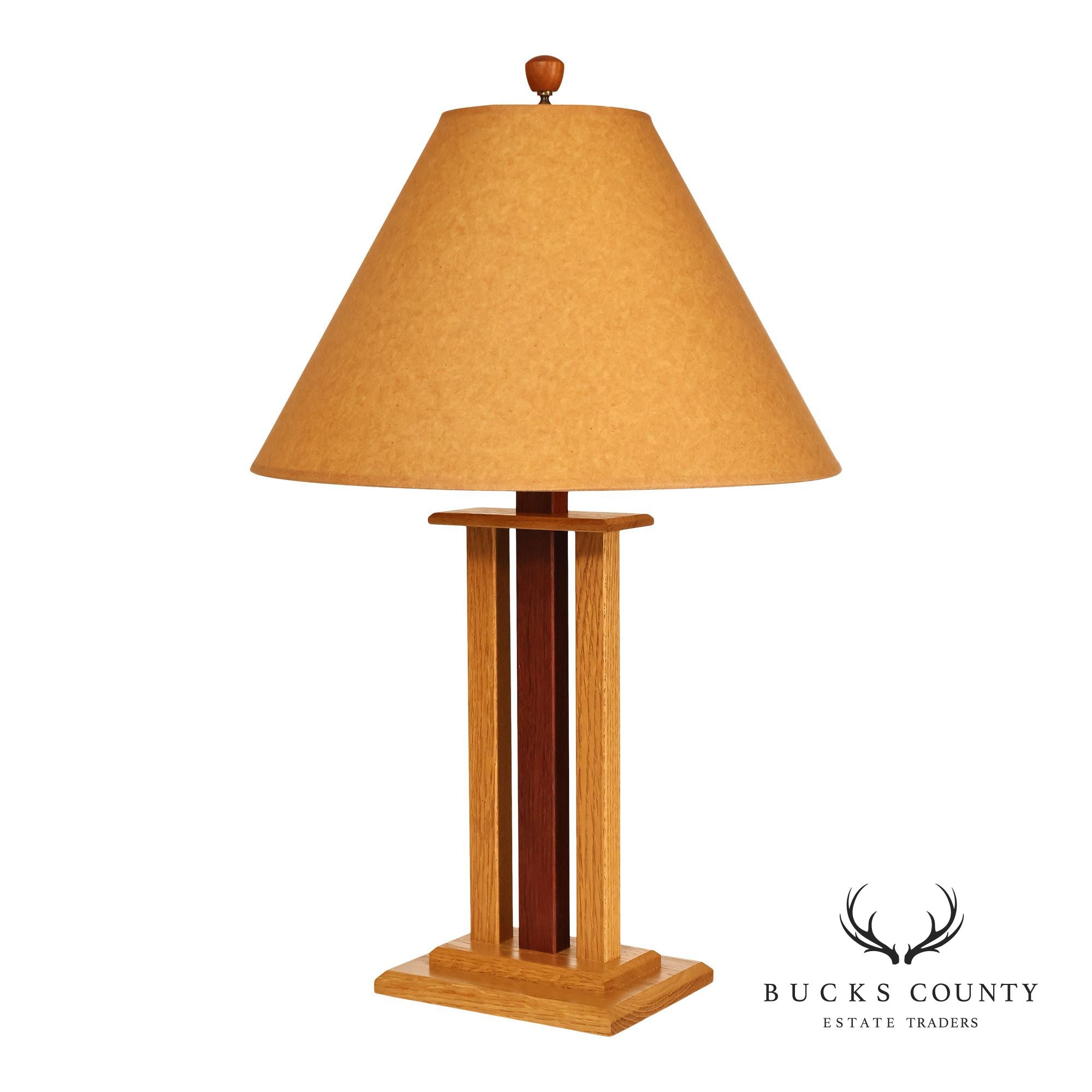 VNC Designs Mission Style Oak Table Lamp