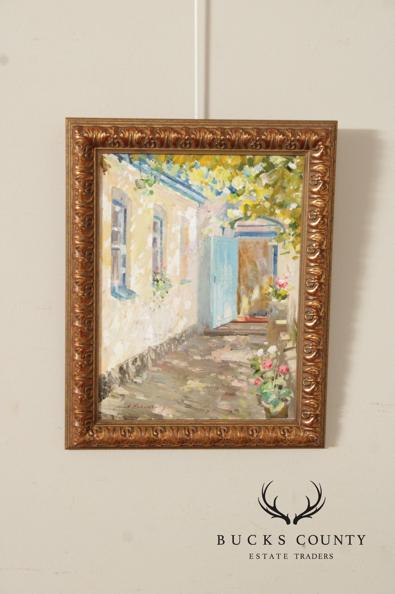 Amy Yalanskyi Impressionist Style Oil Painting, Courtyard Afternoon