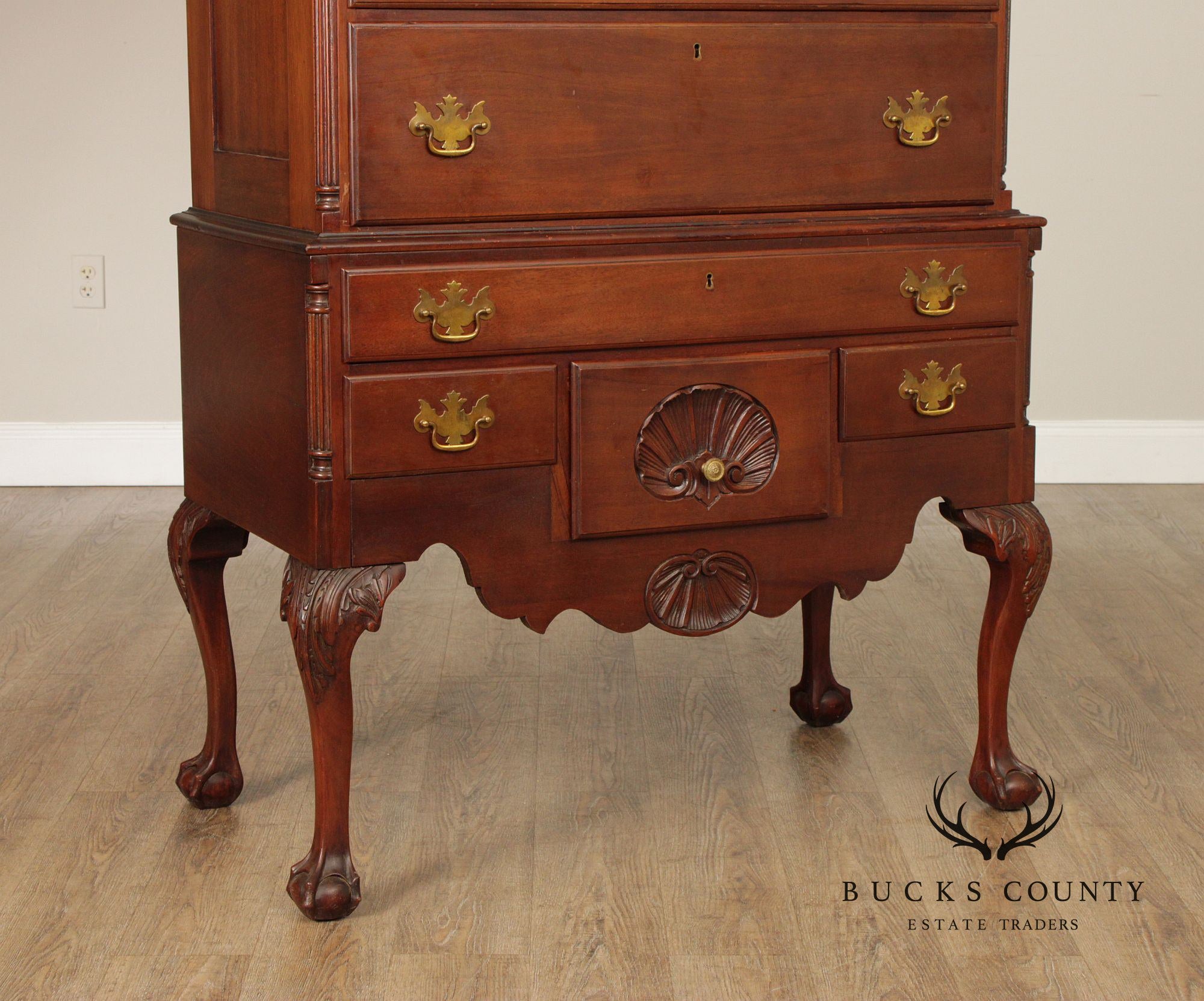 Feldenkrais Chippendale Style Mahogany Highboy Chest