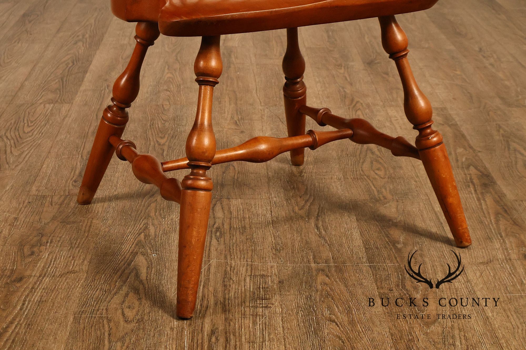 Conant Ball Maple Windsor Armchair With Scroll Crest Rail