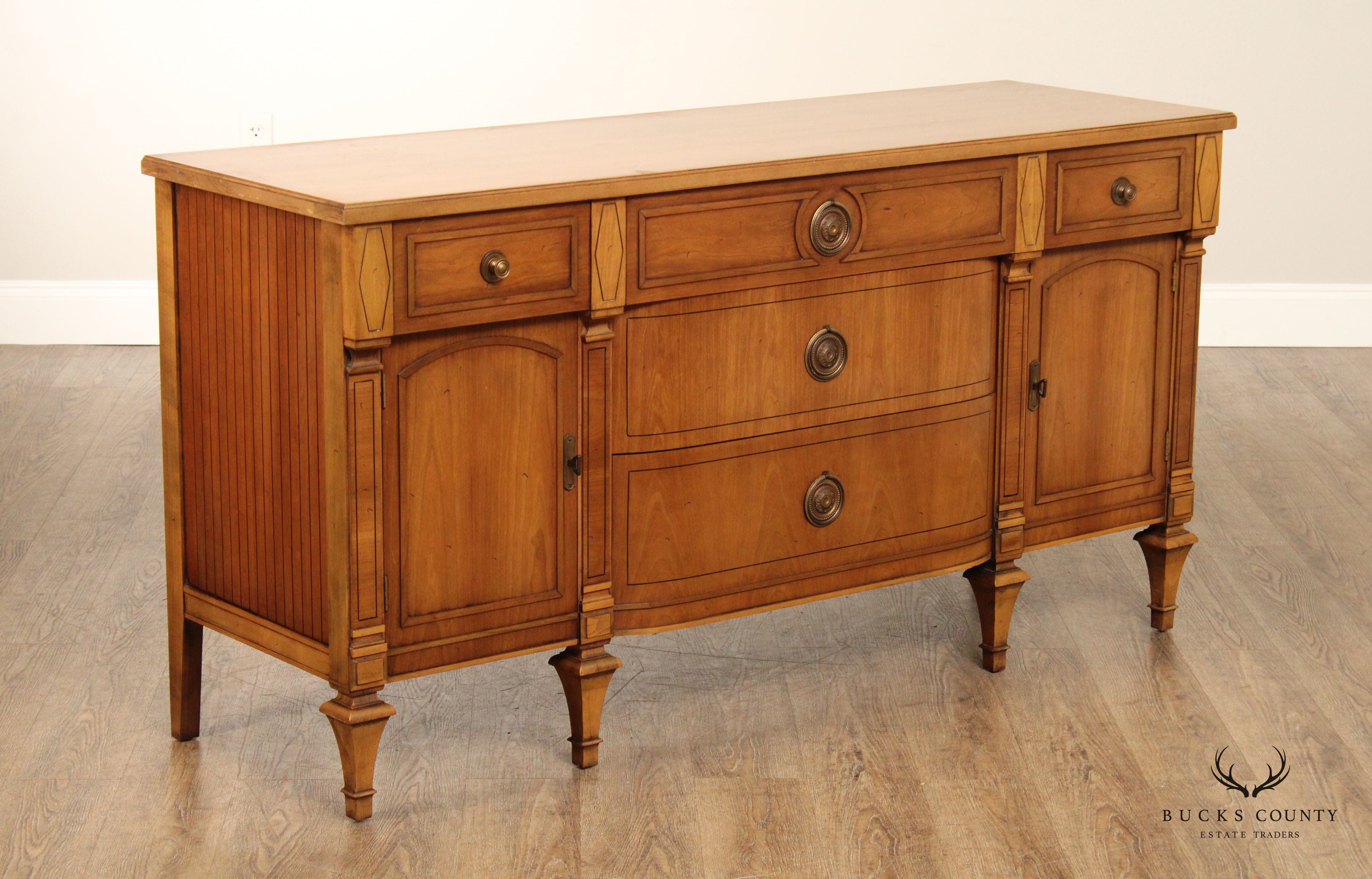 Vintage French Directoire Style Walnut Buffet Sideboard