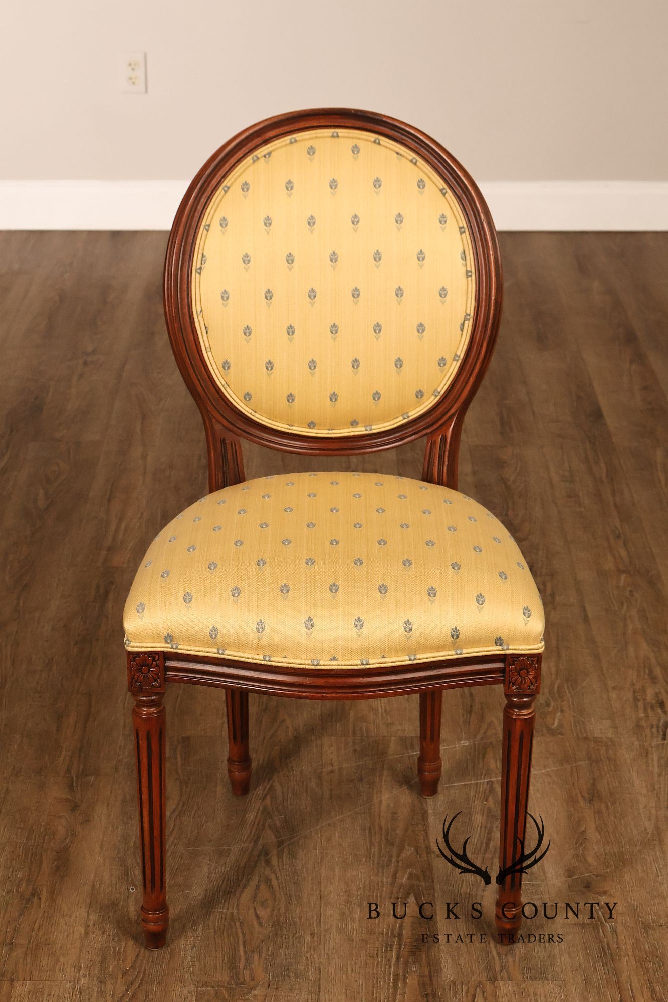 Ethan Allen Louis XVI Style Set Of Four Upholstered Dining Chairs