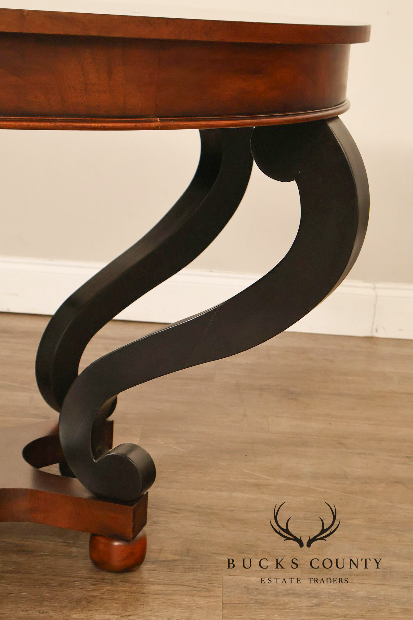 Henredon 48 Inch Round Inlaid Mahogany Center Table