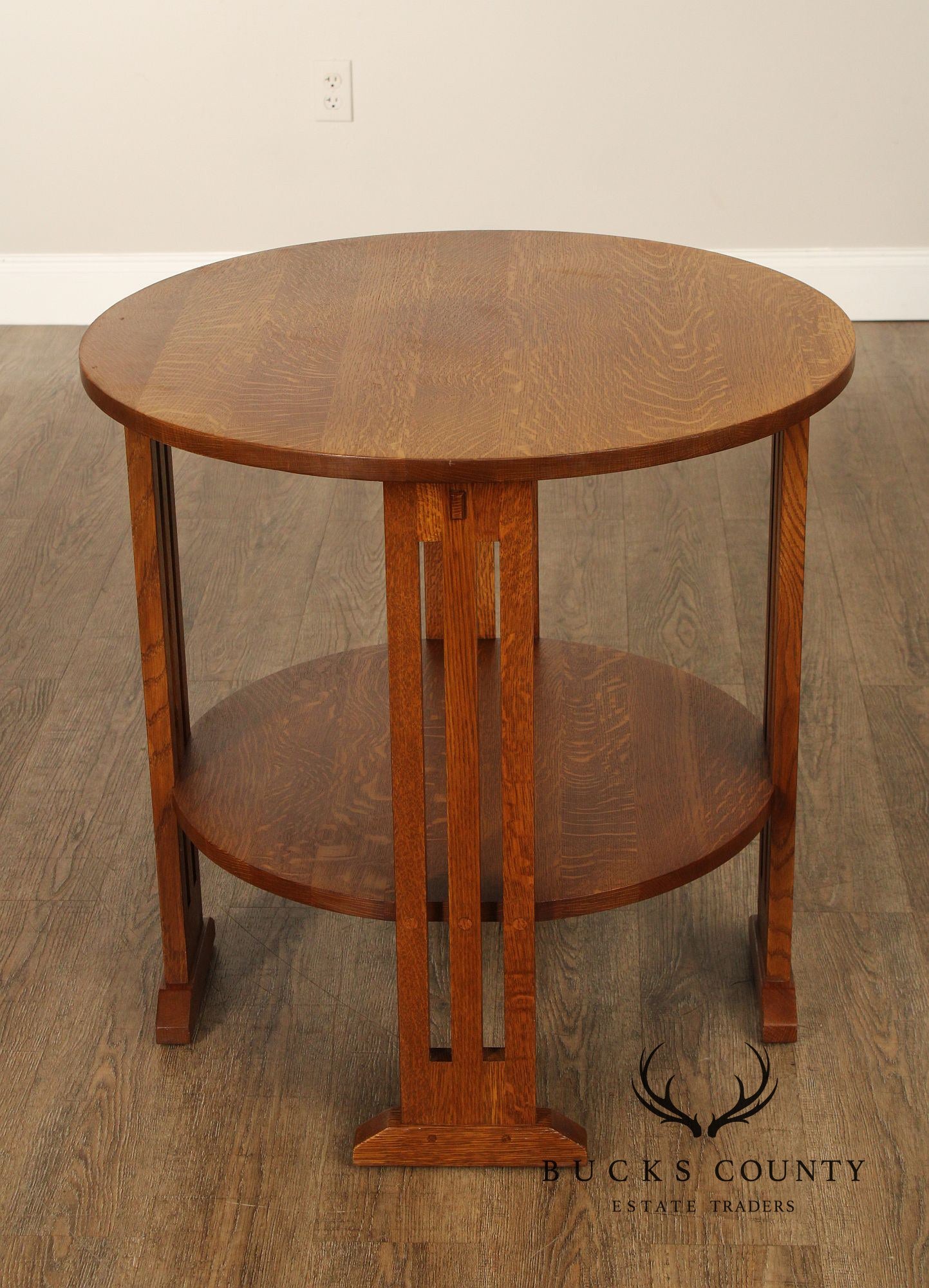 Stickley Mission Collection Oak Round Side Table