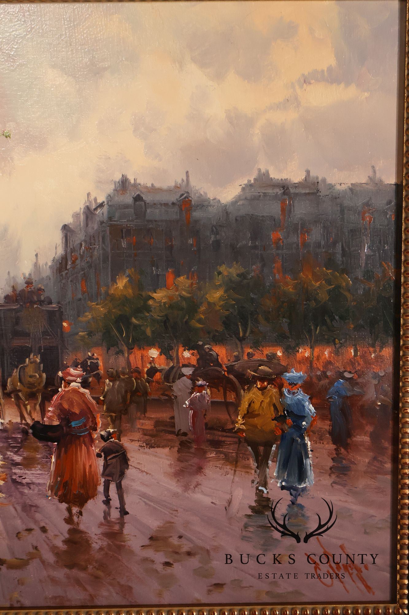 Impressionist Style Painting,  Street Scene. Emilio Payes