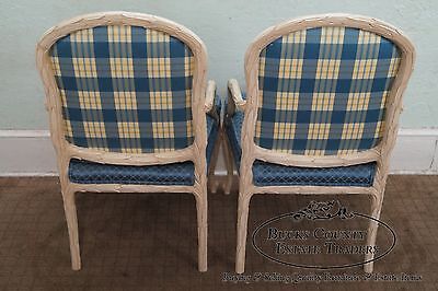 Quality Pair of Faux Naturalistic Carved Arm Chairs (A)