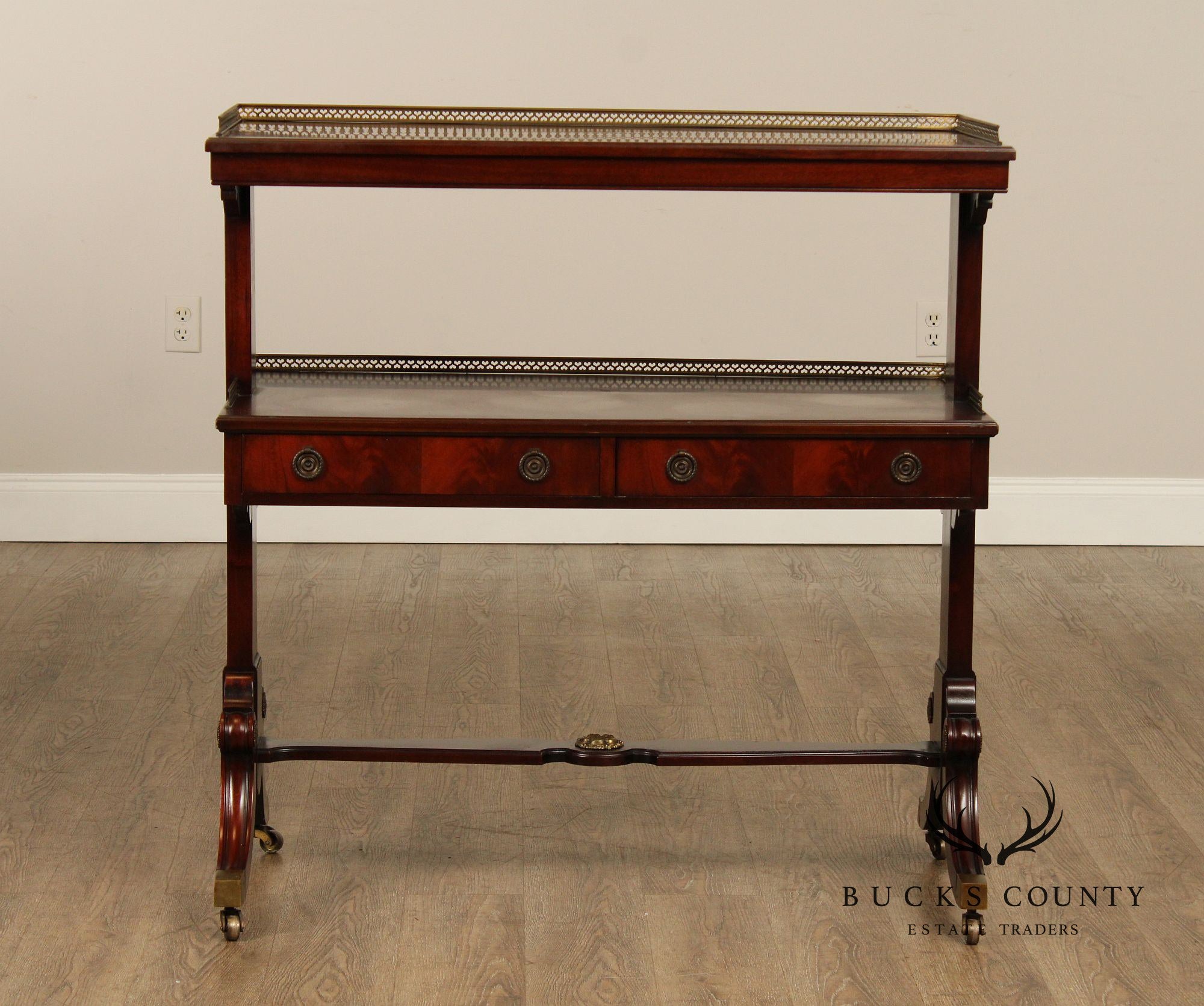 Regency Style Mahogany Two Tiered Serving Table