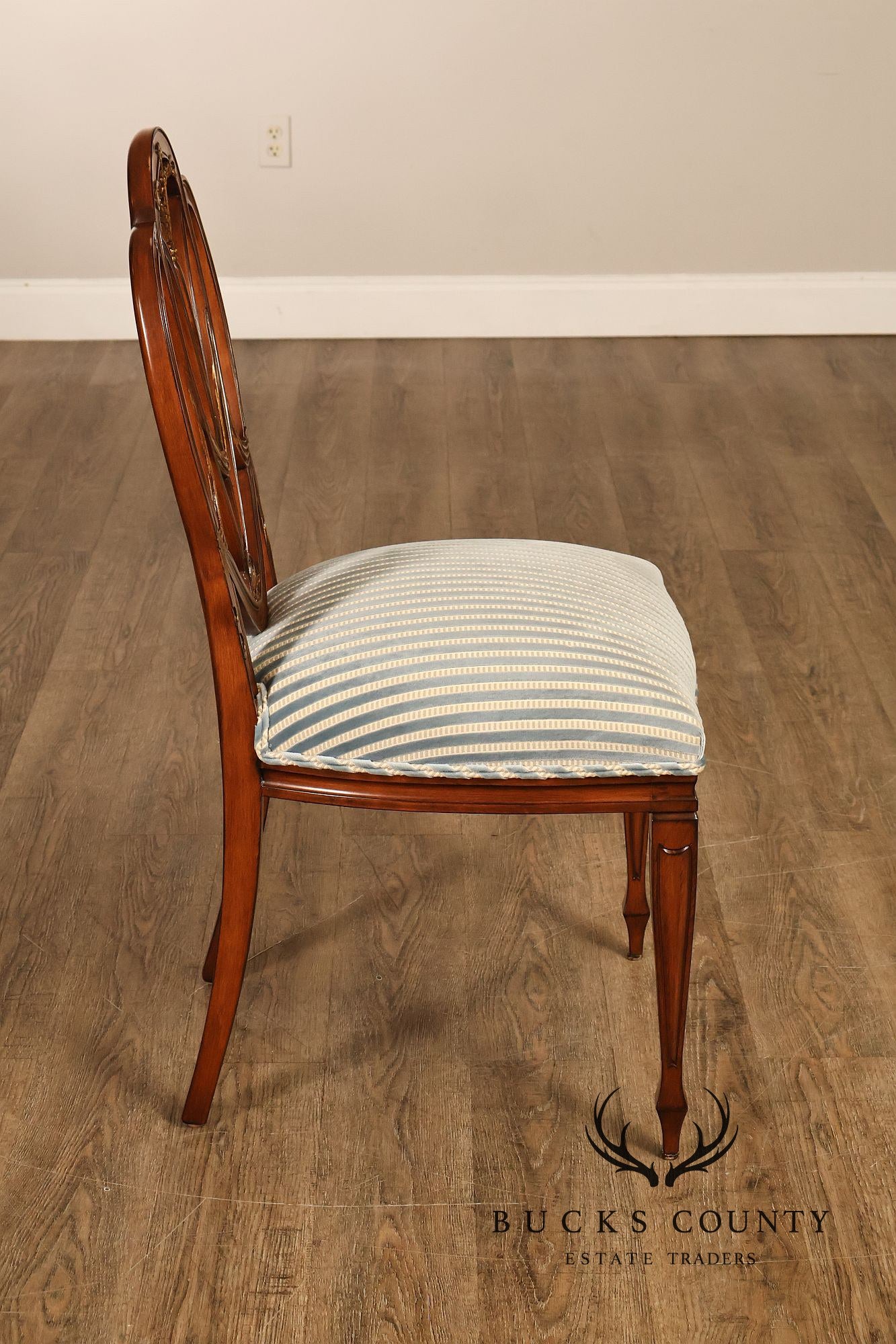 Hepplewhite Style Quality Set of Four Shield Back Dining Chairs