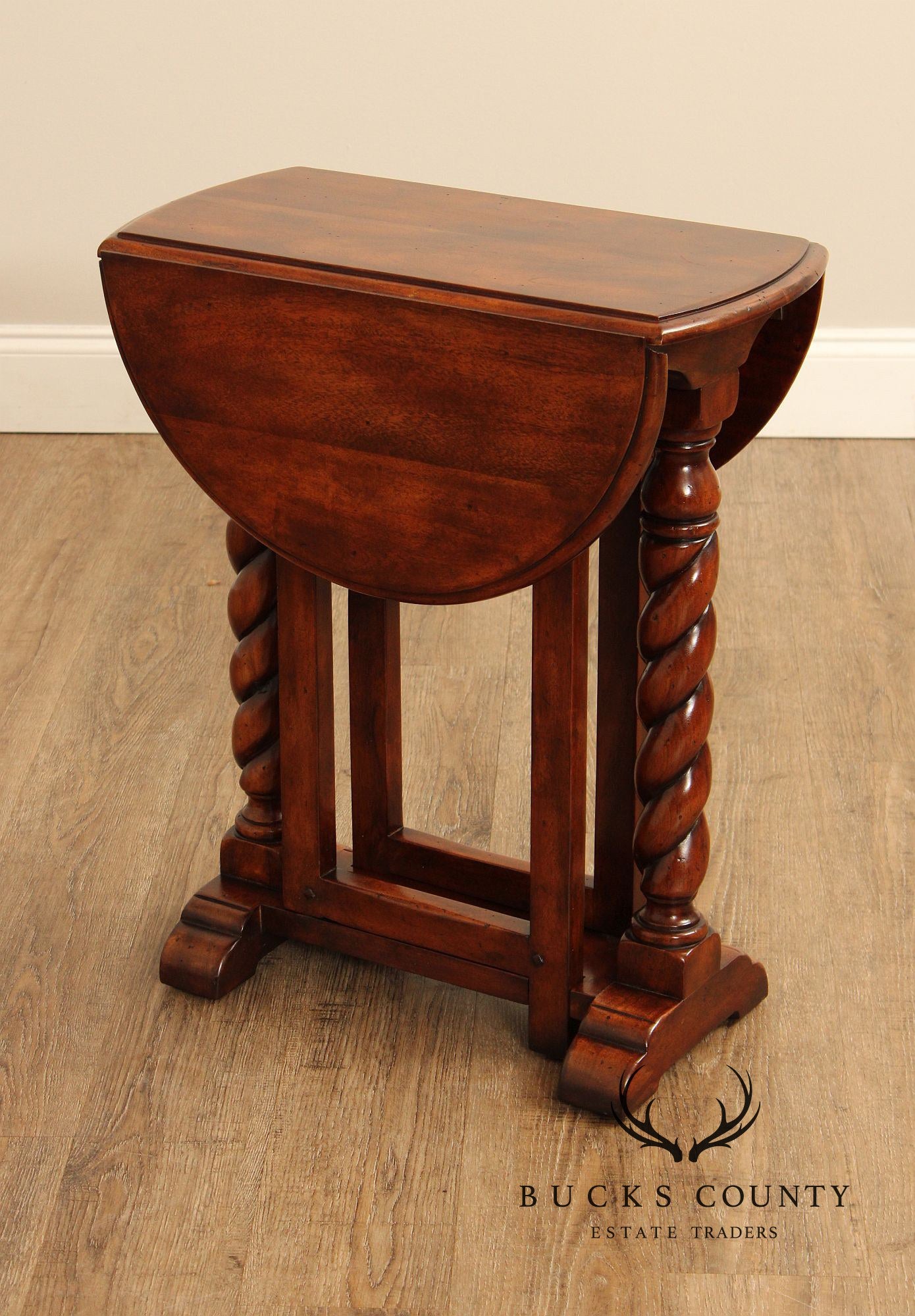 Theodore Alexander Jacobean Style Drop Leaf Side Table