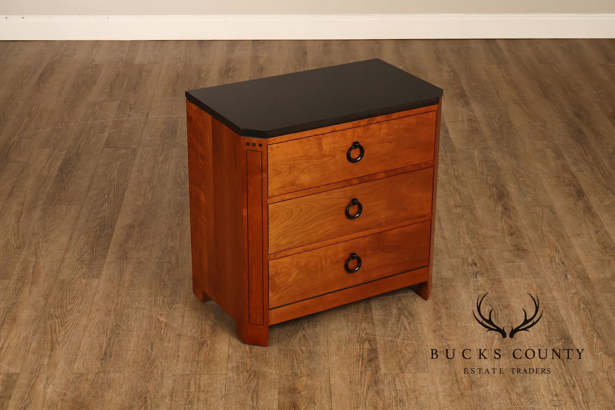 Stickley 21st Century Collection Pair of Granite Top Cherry Nightstands