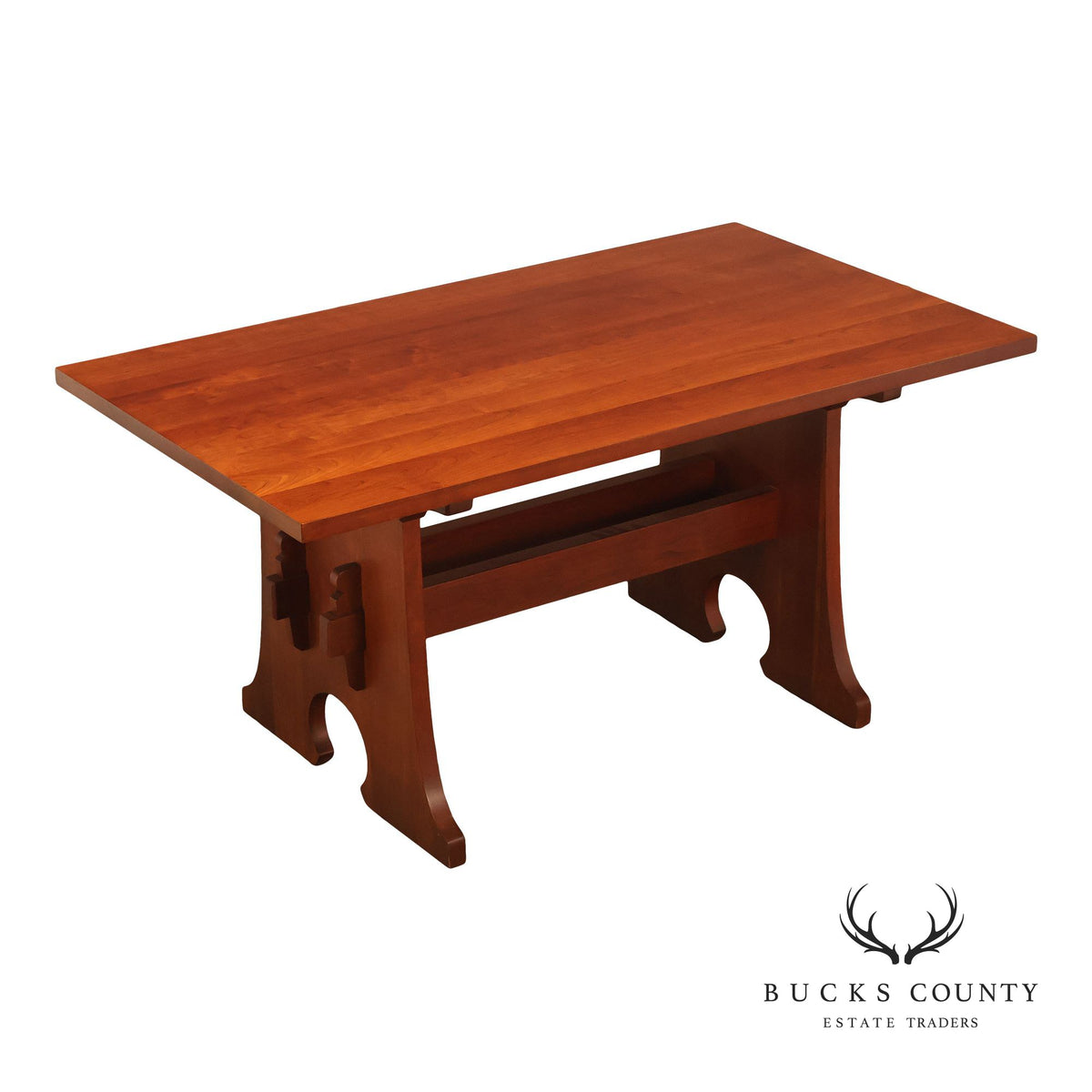 Stickley Mission Collection Cherry Trestle Extension Dining Table