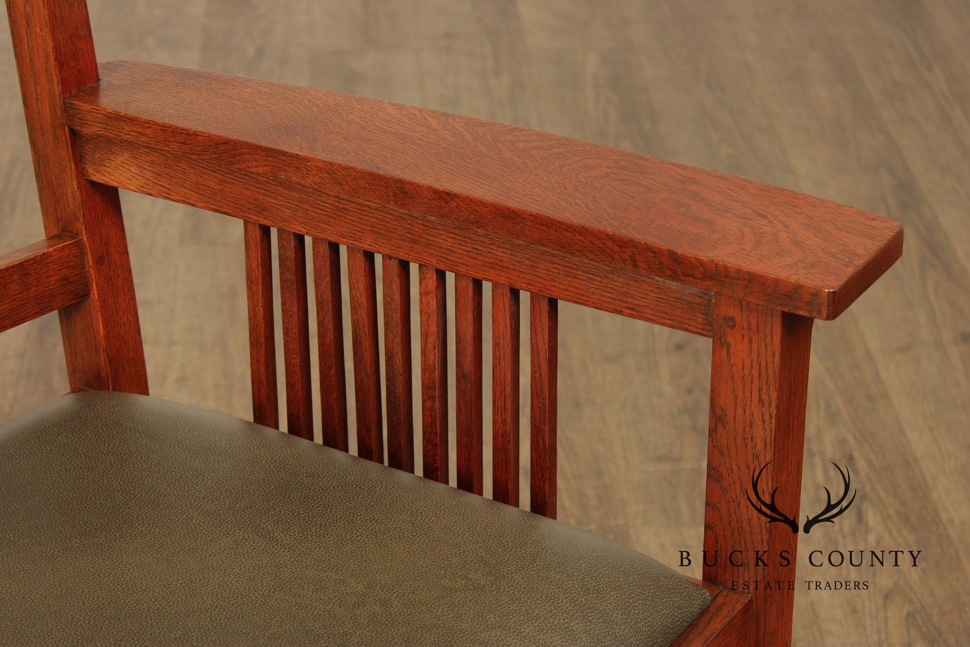 Stickley Mission Collection Pair of Oak Spindle Armchairs