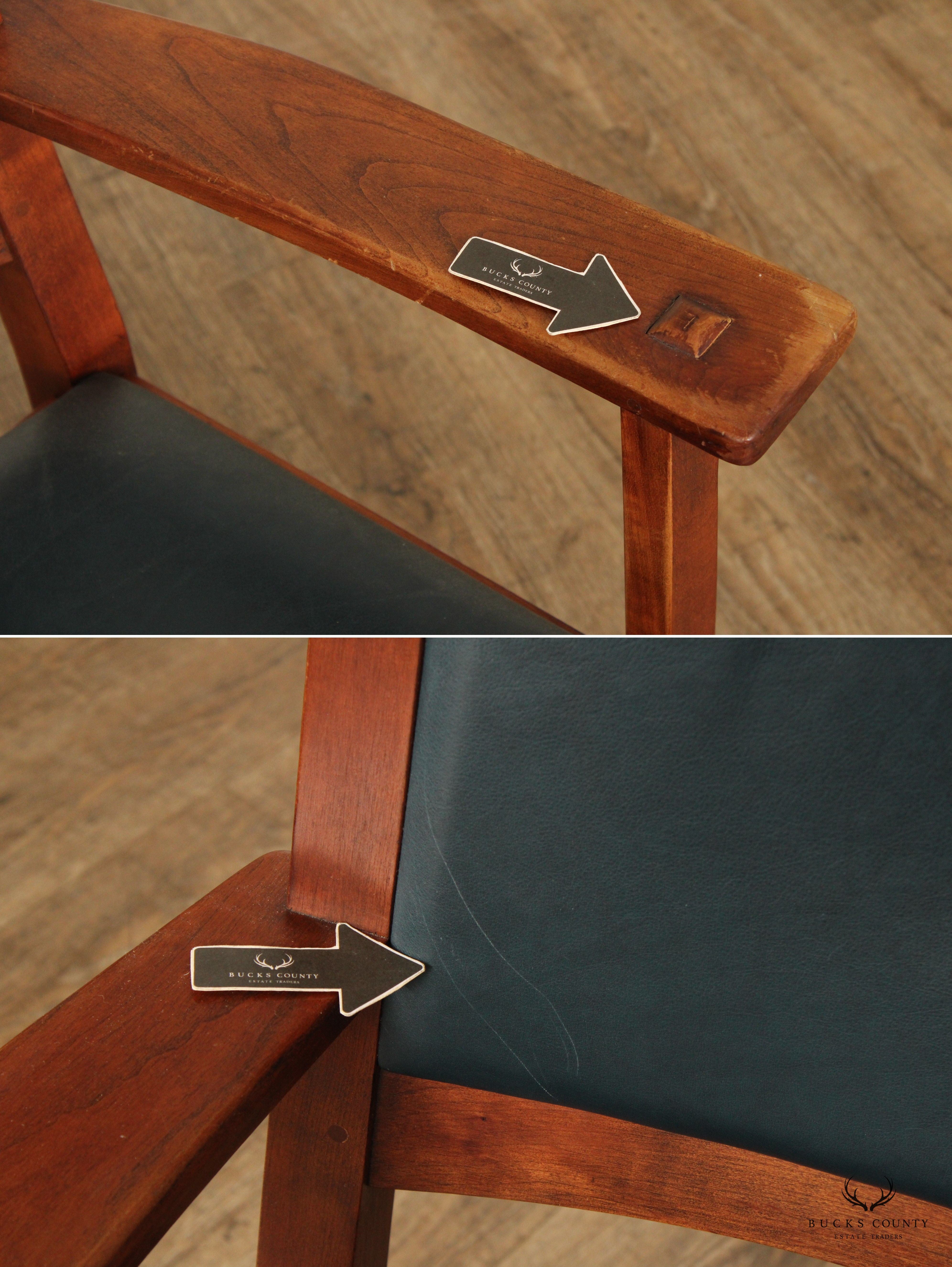 Stickley Mission Collection Cherry and Leather Swivel Tilt Desk Chair