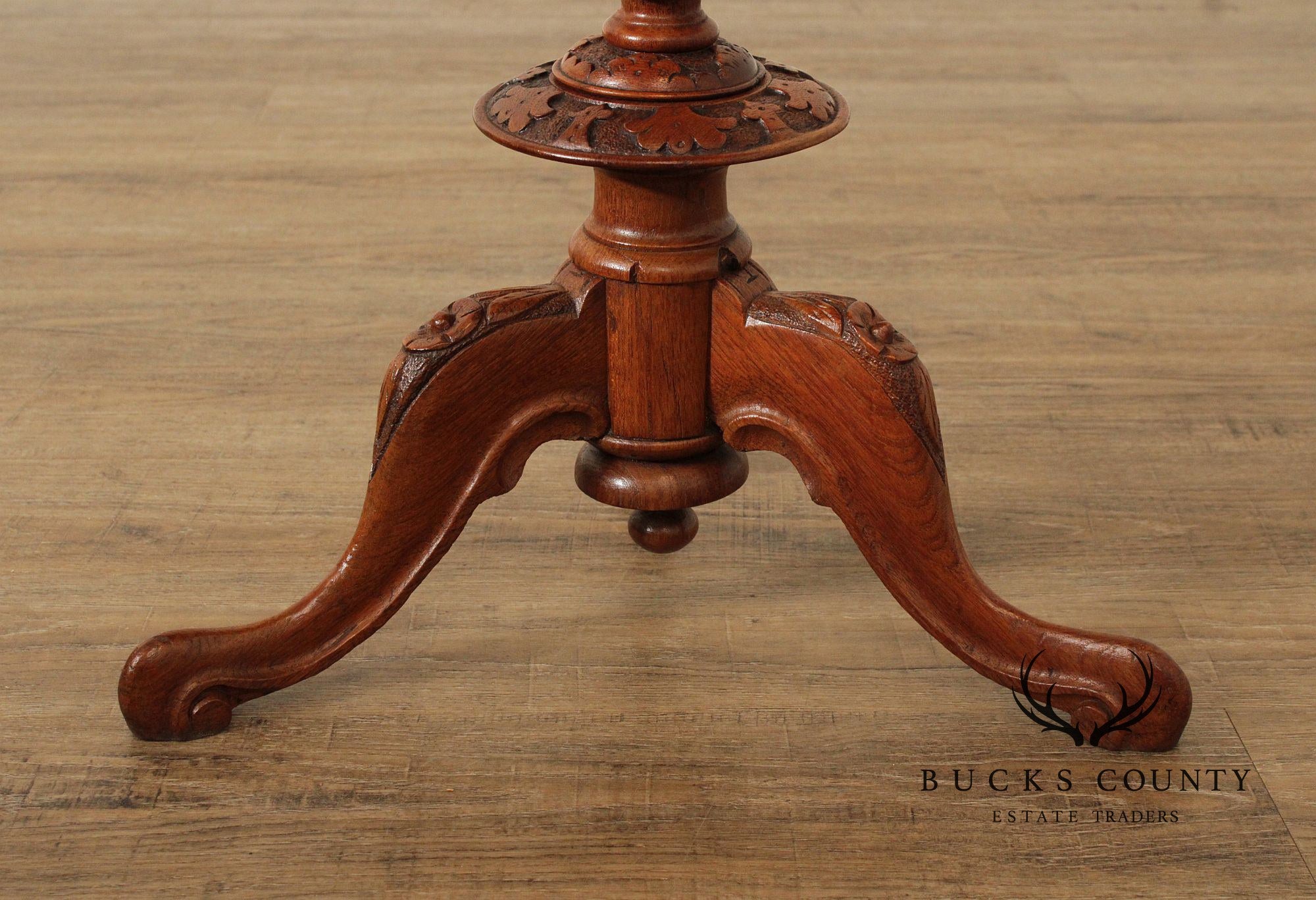 Antique Victorian Carved Walnut Tea or Wine Table
