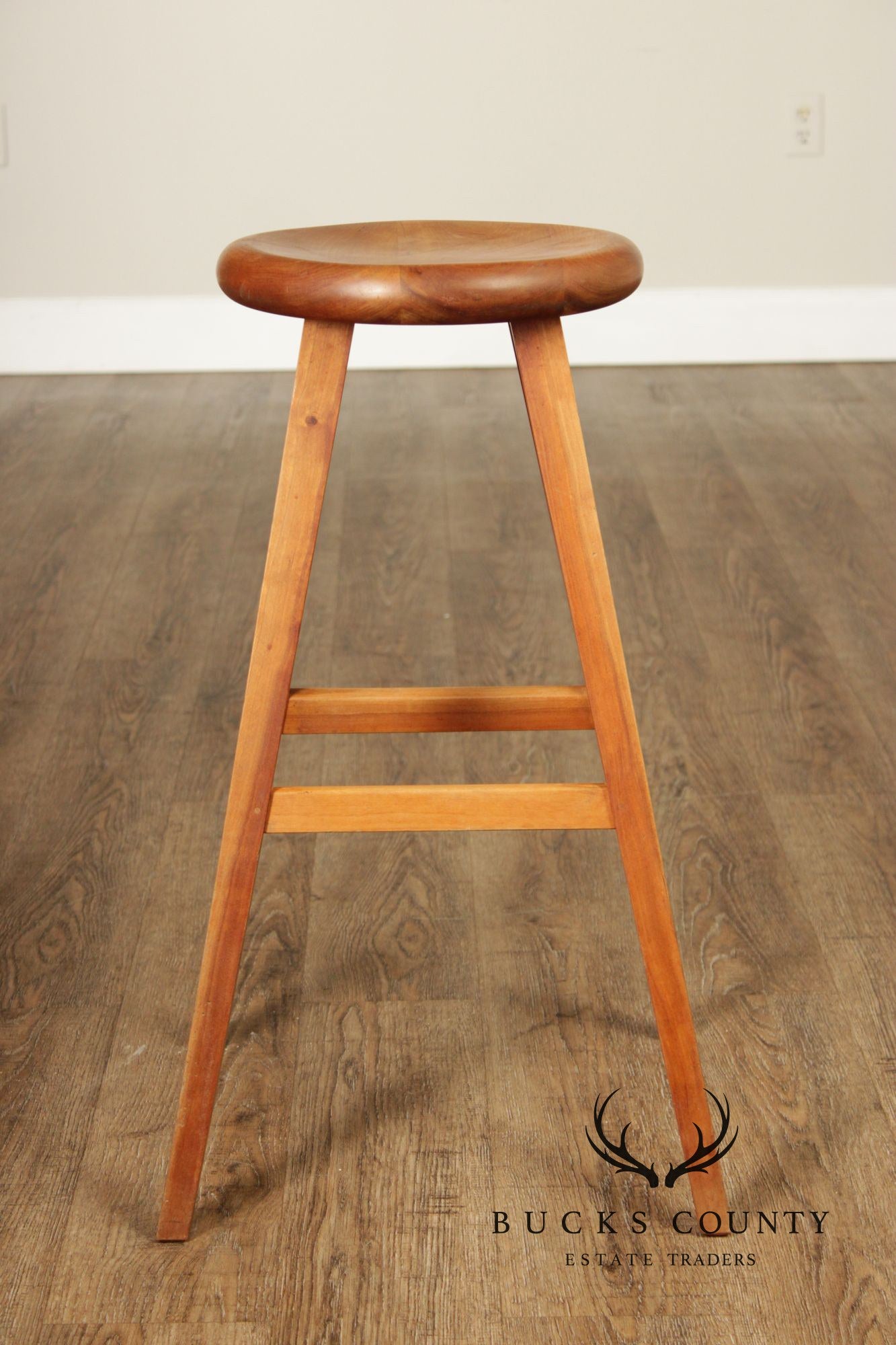 Thomas Moser Pair Of  Cherry Splay Leg Counter Stools