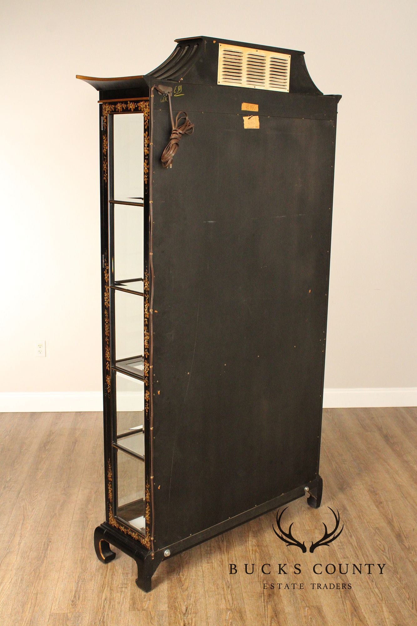 Chinoserie Decorated Pagoda Display Cabinet