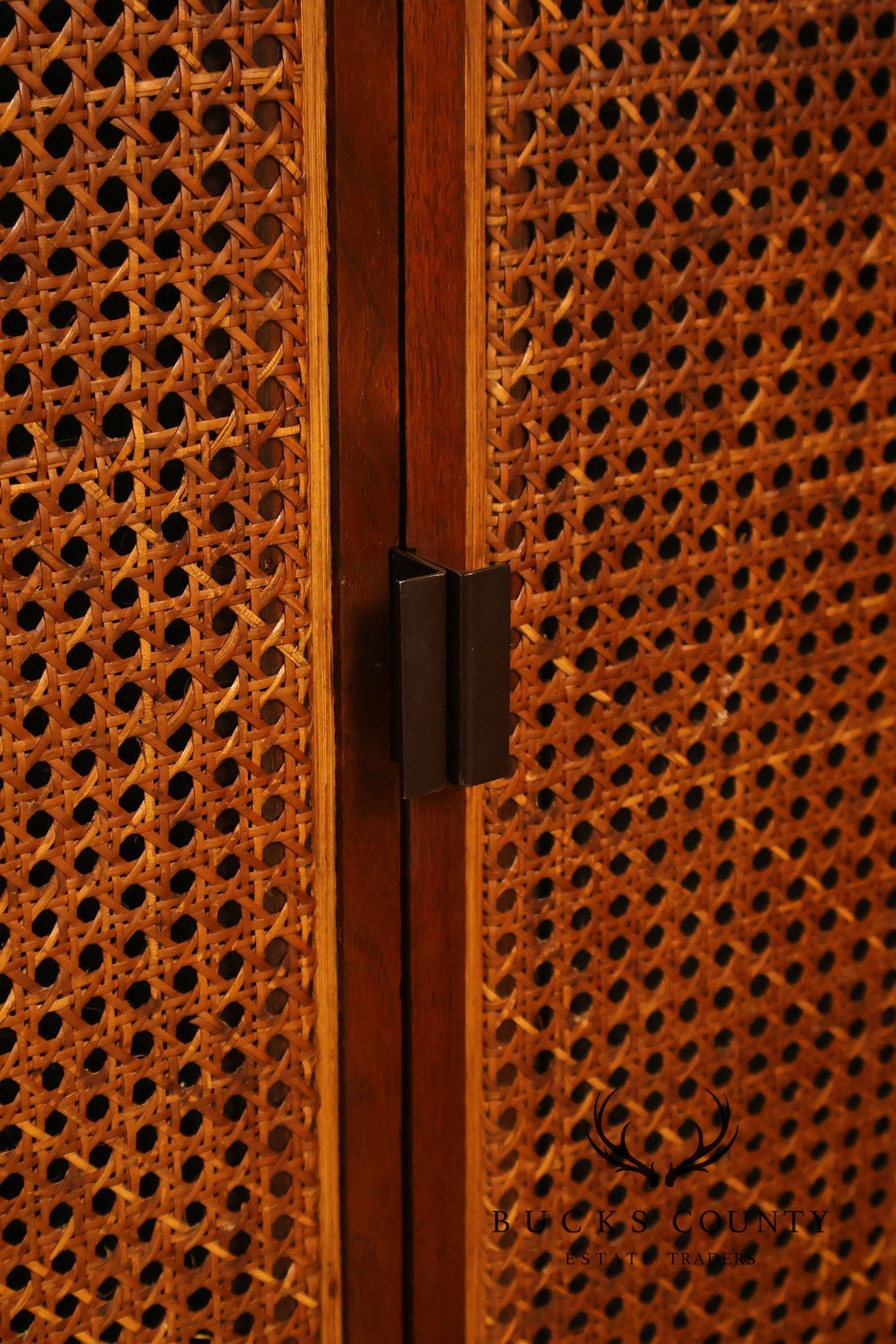 Calvin Mid Century Modern Cane Door Teak Dresser