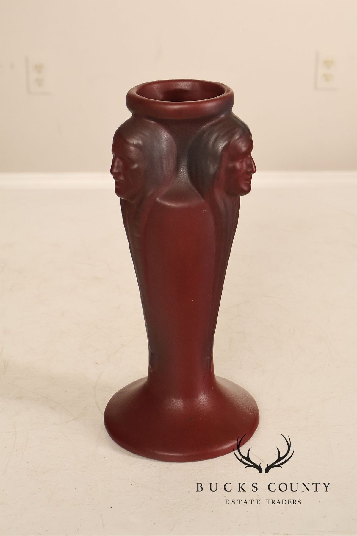 Van Briggle Native American Three Faced Vase