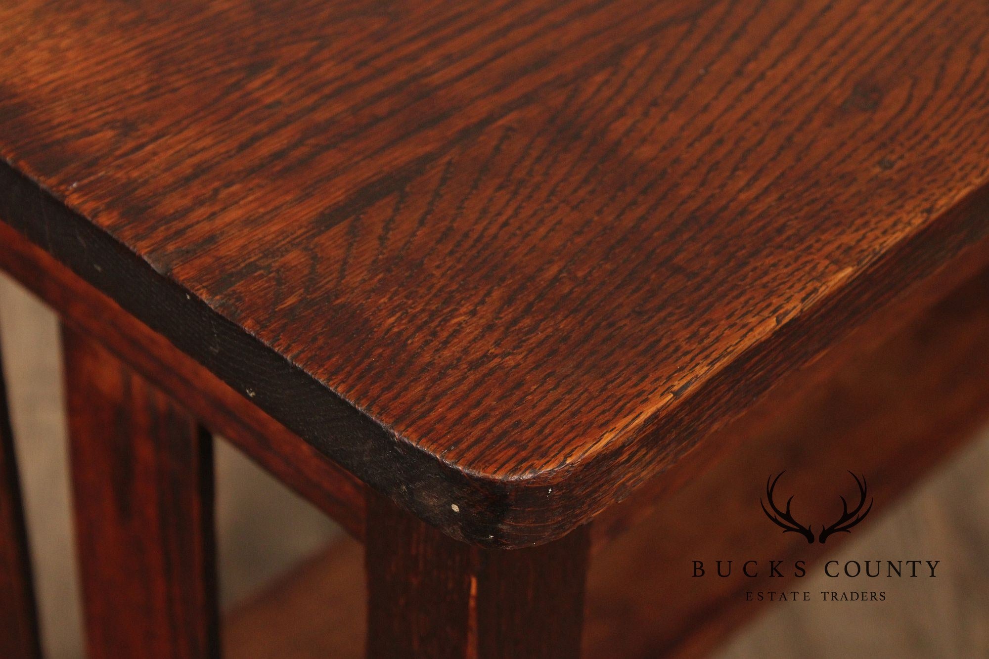 Antique Arts & Crafts Period Oak Library Table