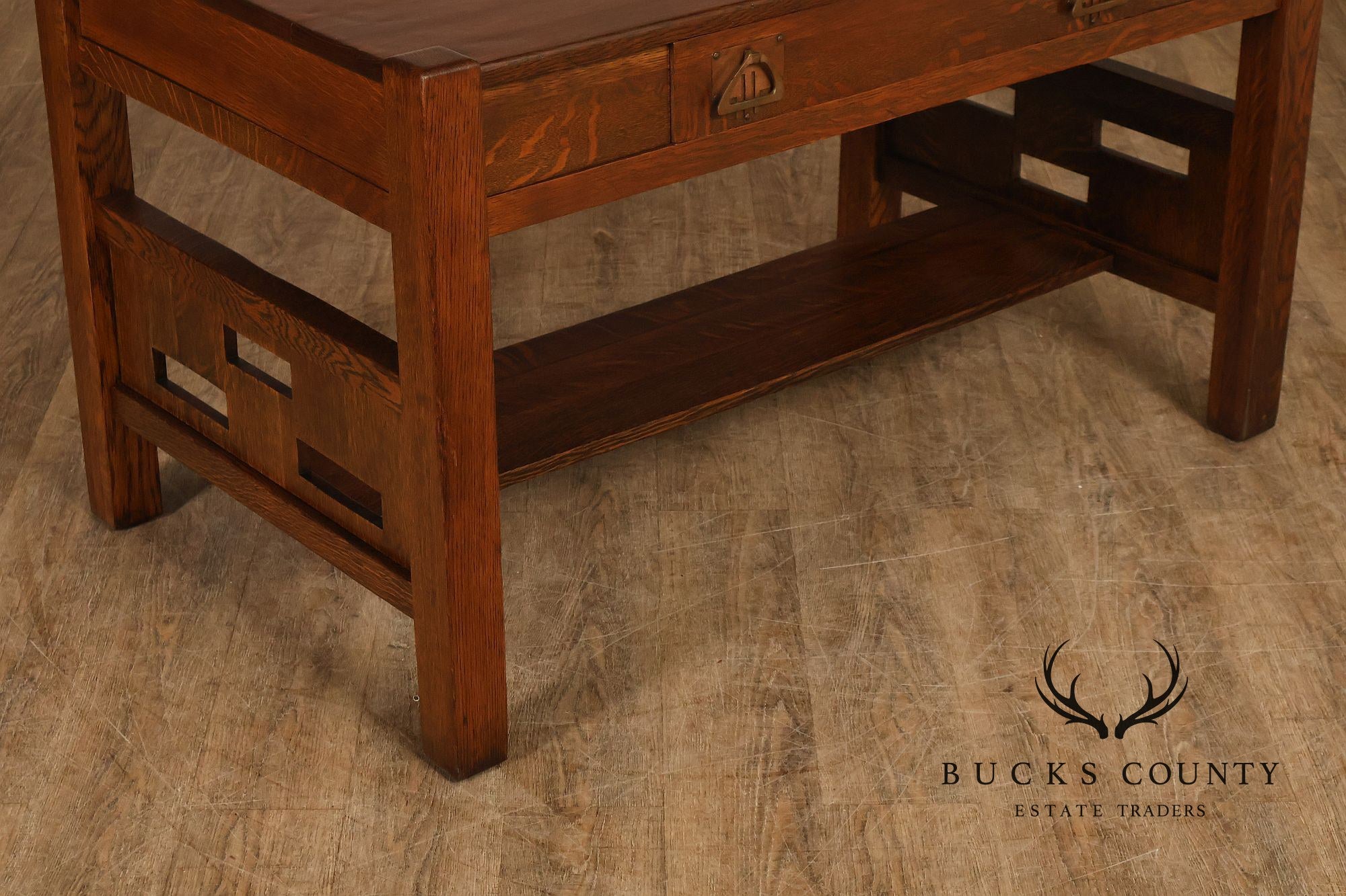 Antique Arts & Crafts Library Table Writing Desk