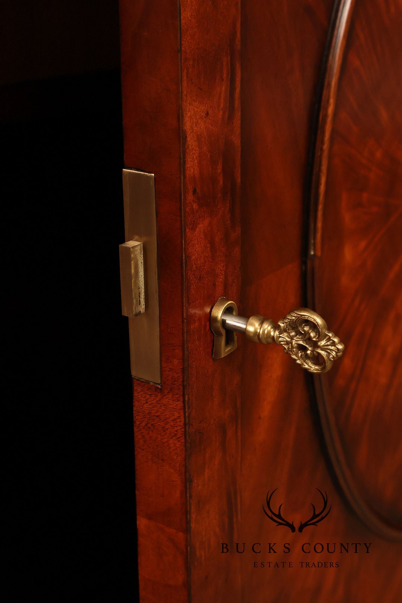 Theodore Alexander Mahogany Concave Side Cabinet