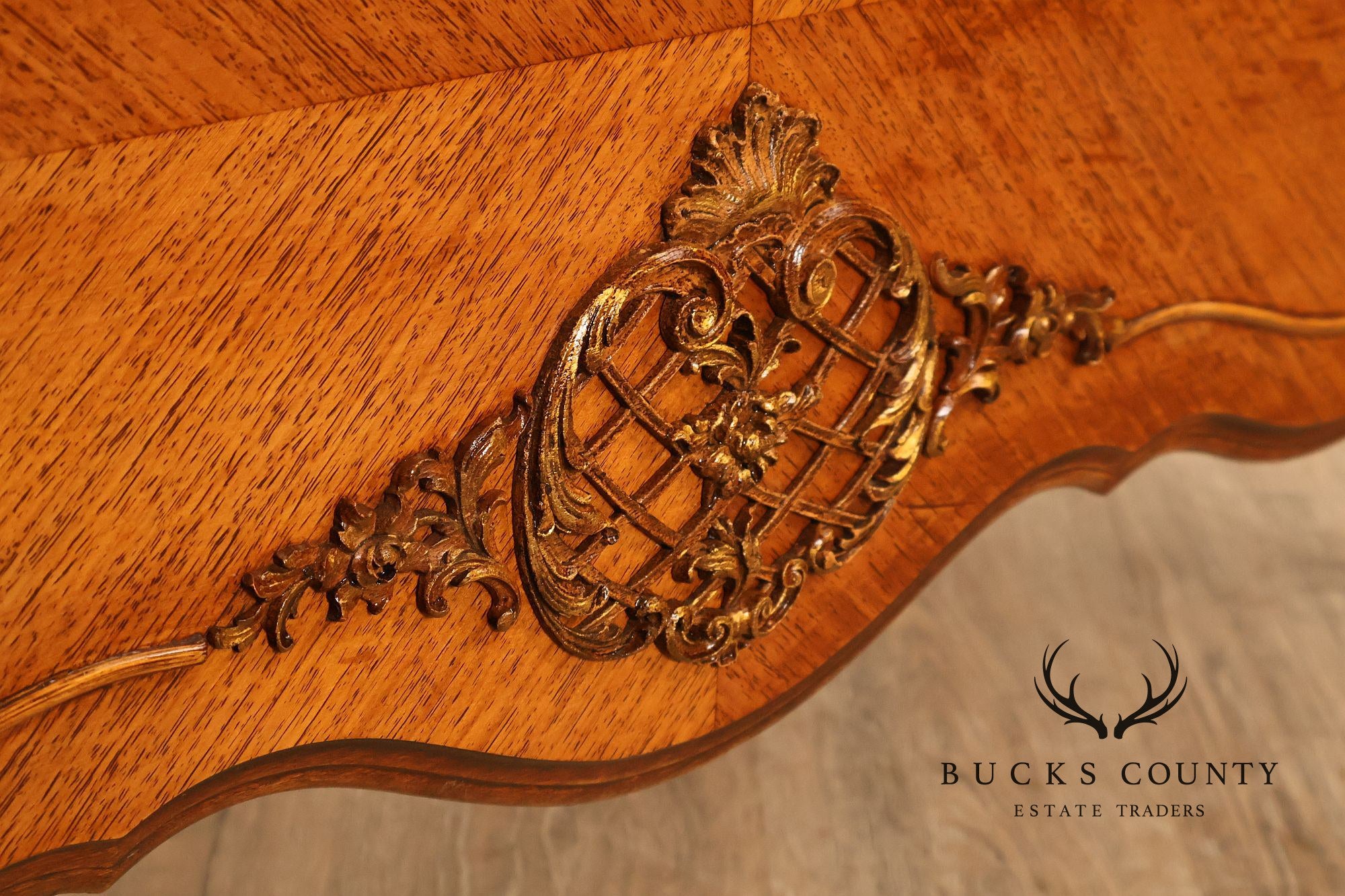 1940's Vintage French Style Full Size Satinwood Bed