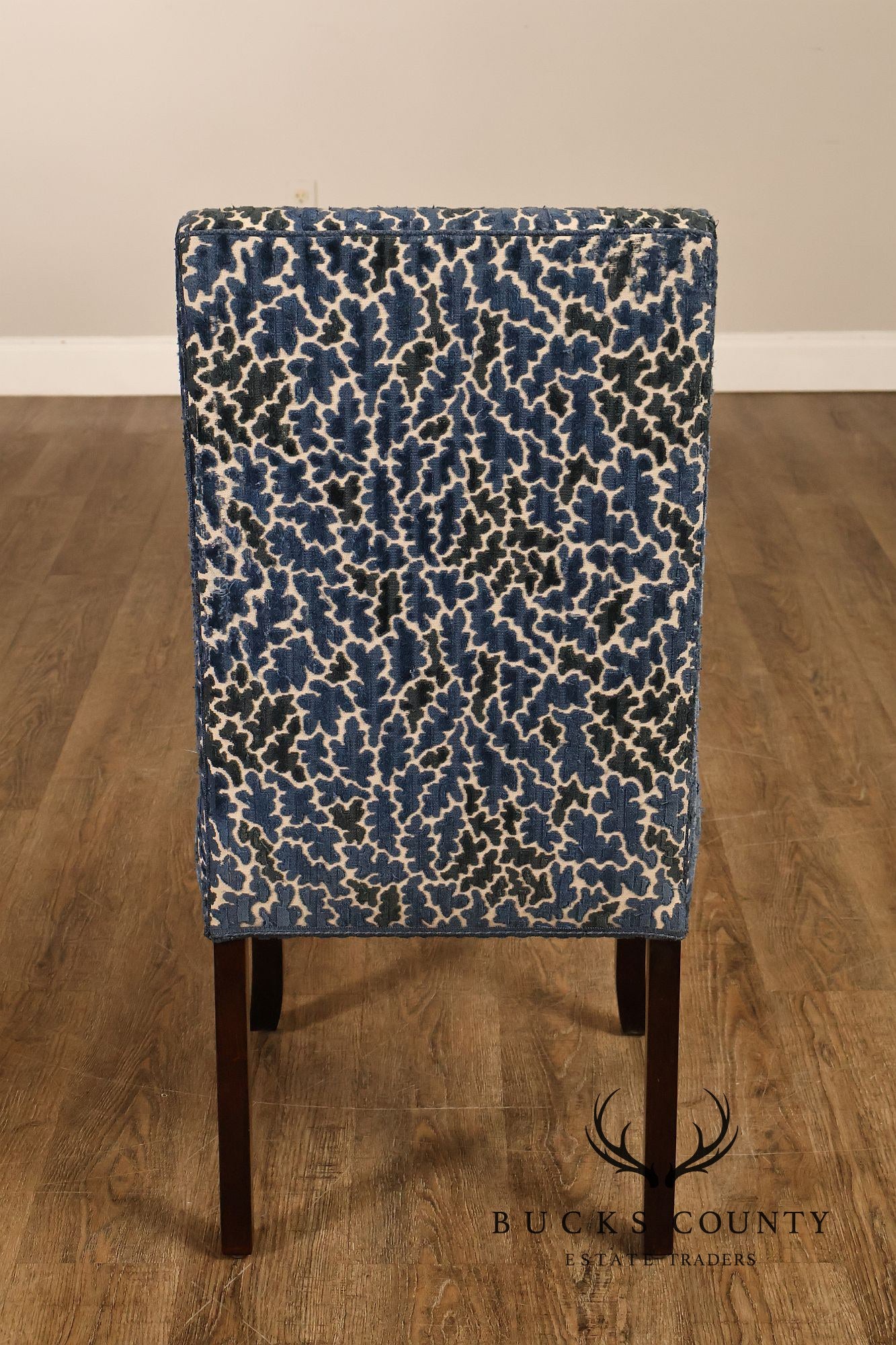 Contemporary Set of Eight Upholstered Dining Chairs