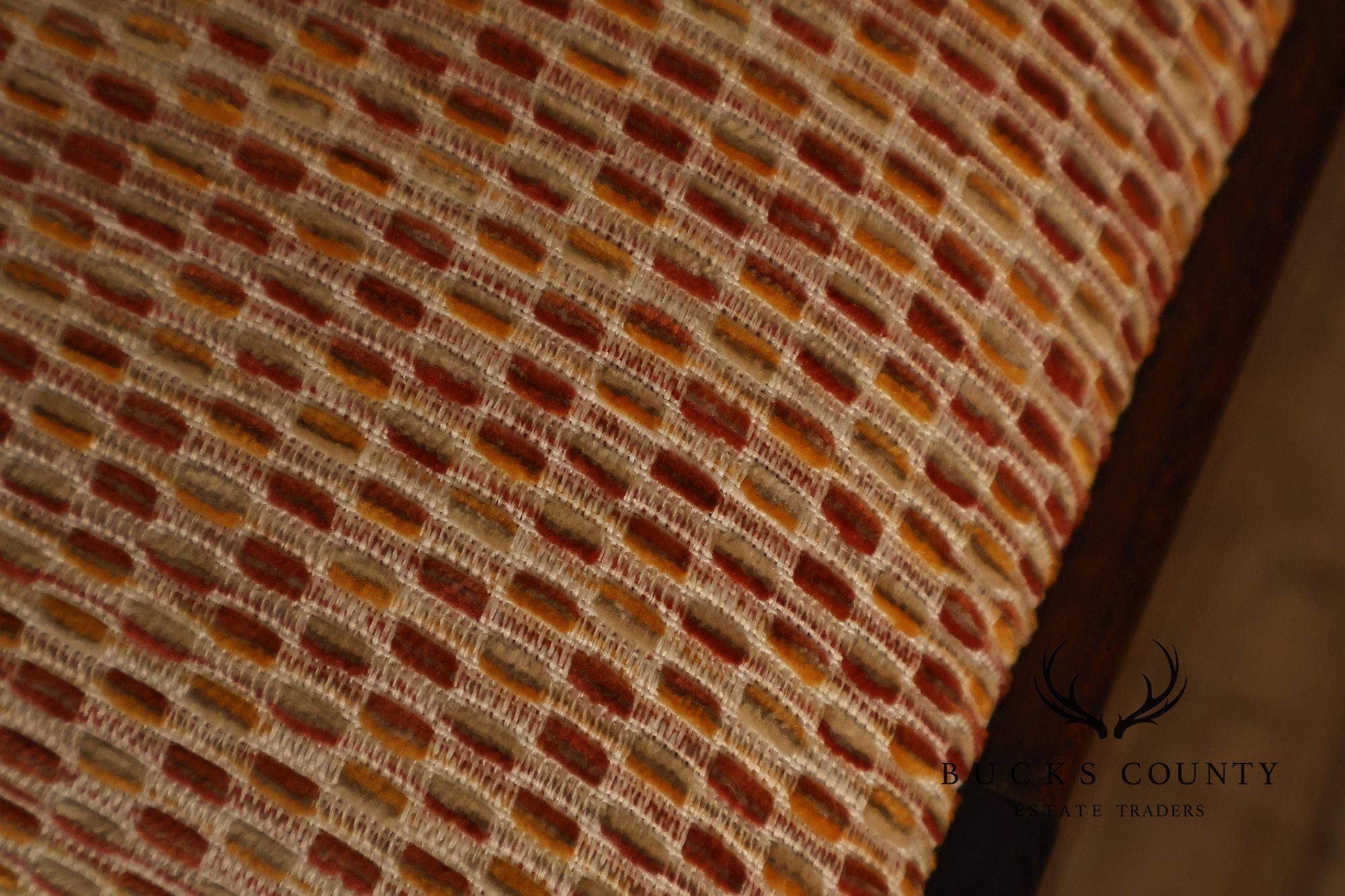 Queen Anne Style Vintage Mahogany Six Leg Footstool